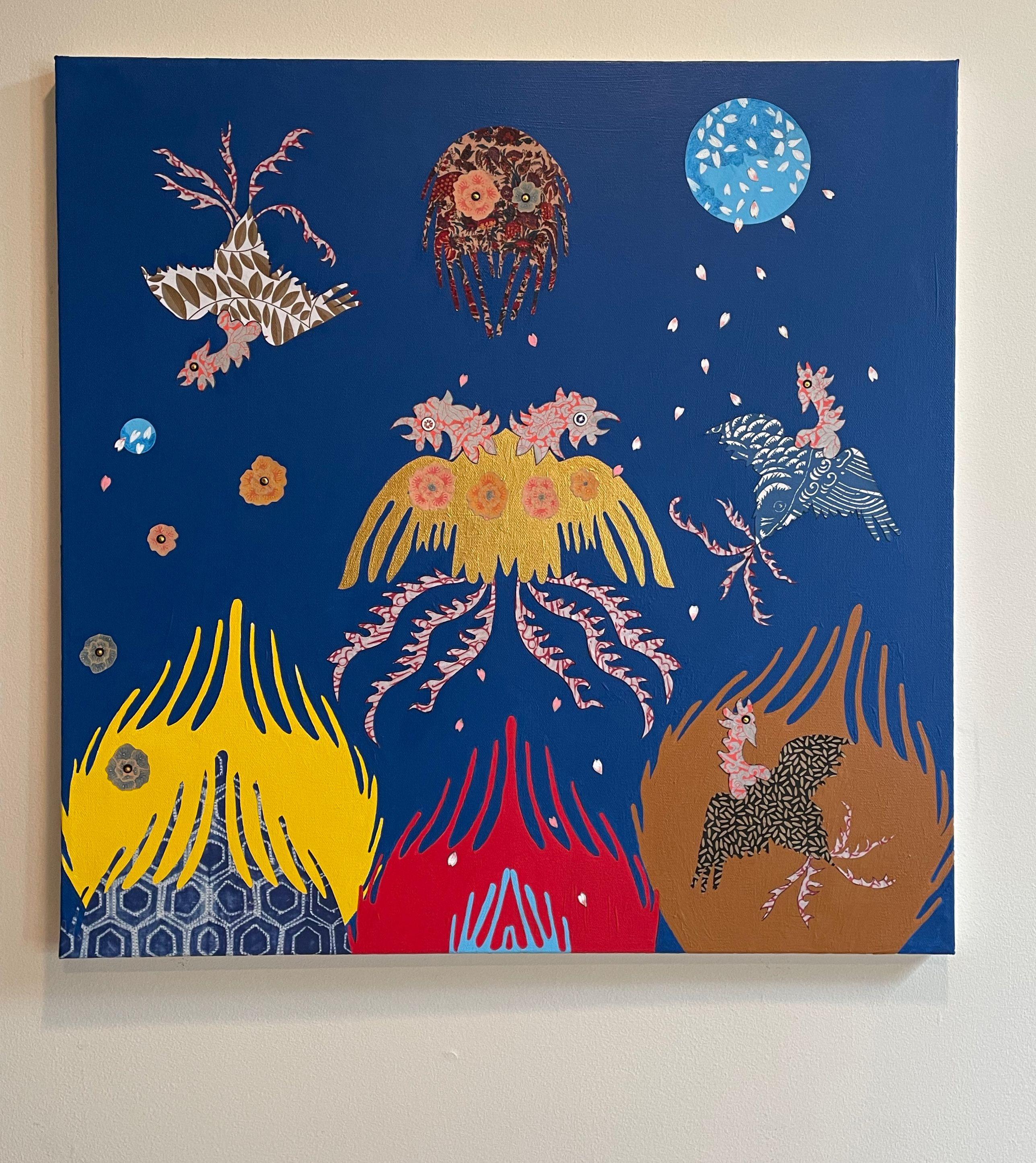 Myth, Muse and Metaphor #1, Mixed Media on Canvas - Modern Mixed Media Art by Nancy Goodman Lawrence
