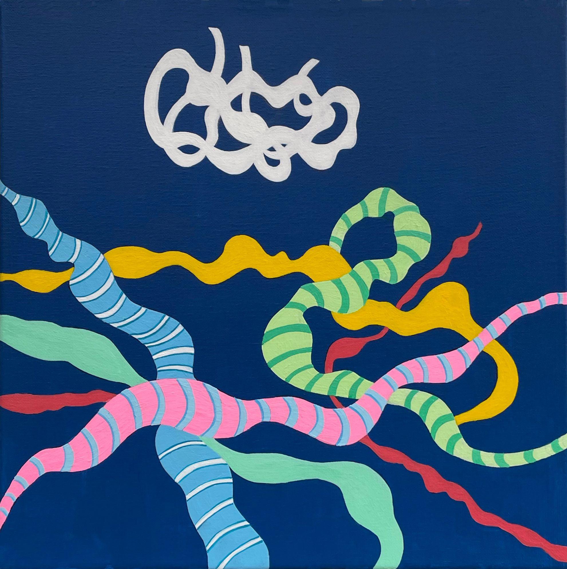 Abstract Painting di Nancy Goodman Lawrence - Tangled, Pittura, Acrilico su tela