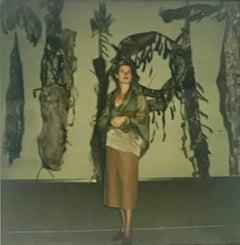 Nancy Graves - Polaroid photograph of the artist with her sculpture, Hand Signed