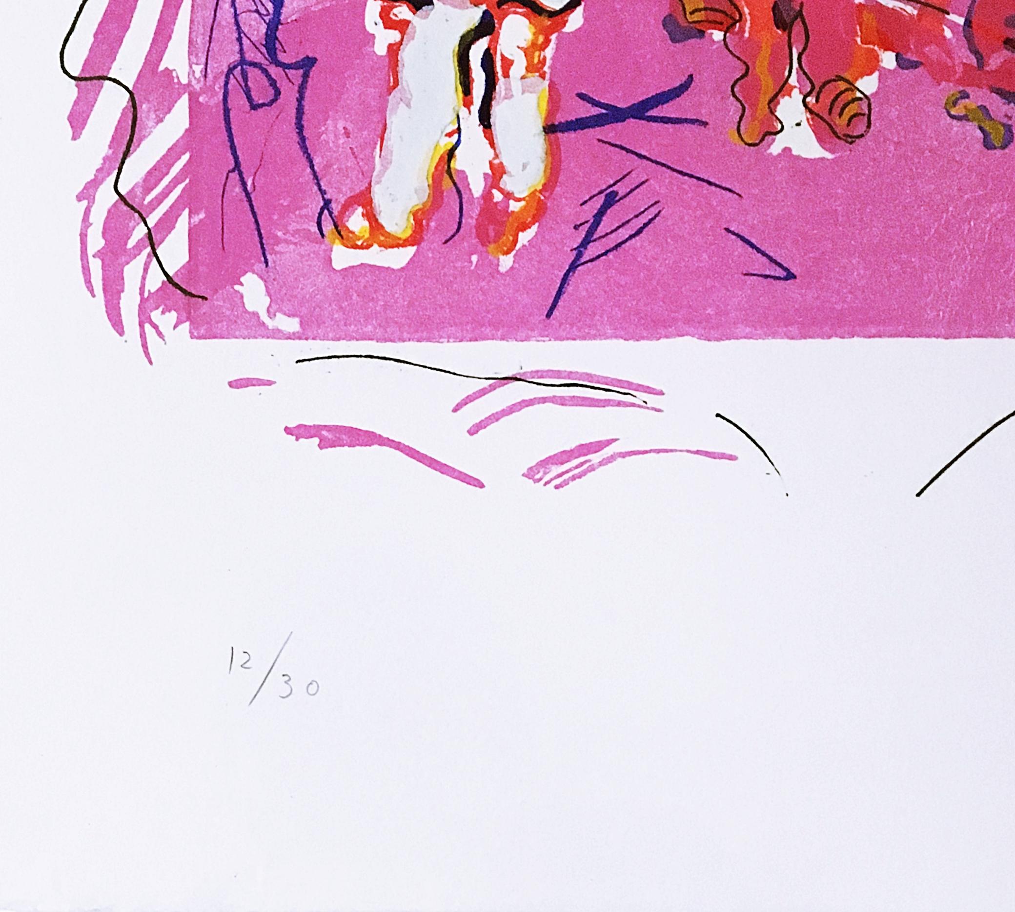 Calibrate, 16 color Etching/Aquatint/Engraving/Lithograph, Signed 12/30, Framed - Abstract Print by Nancy Graves