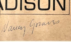 Original Graham Gallery invite, hand signed by sculptor Nancy Graves, Framed