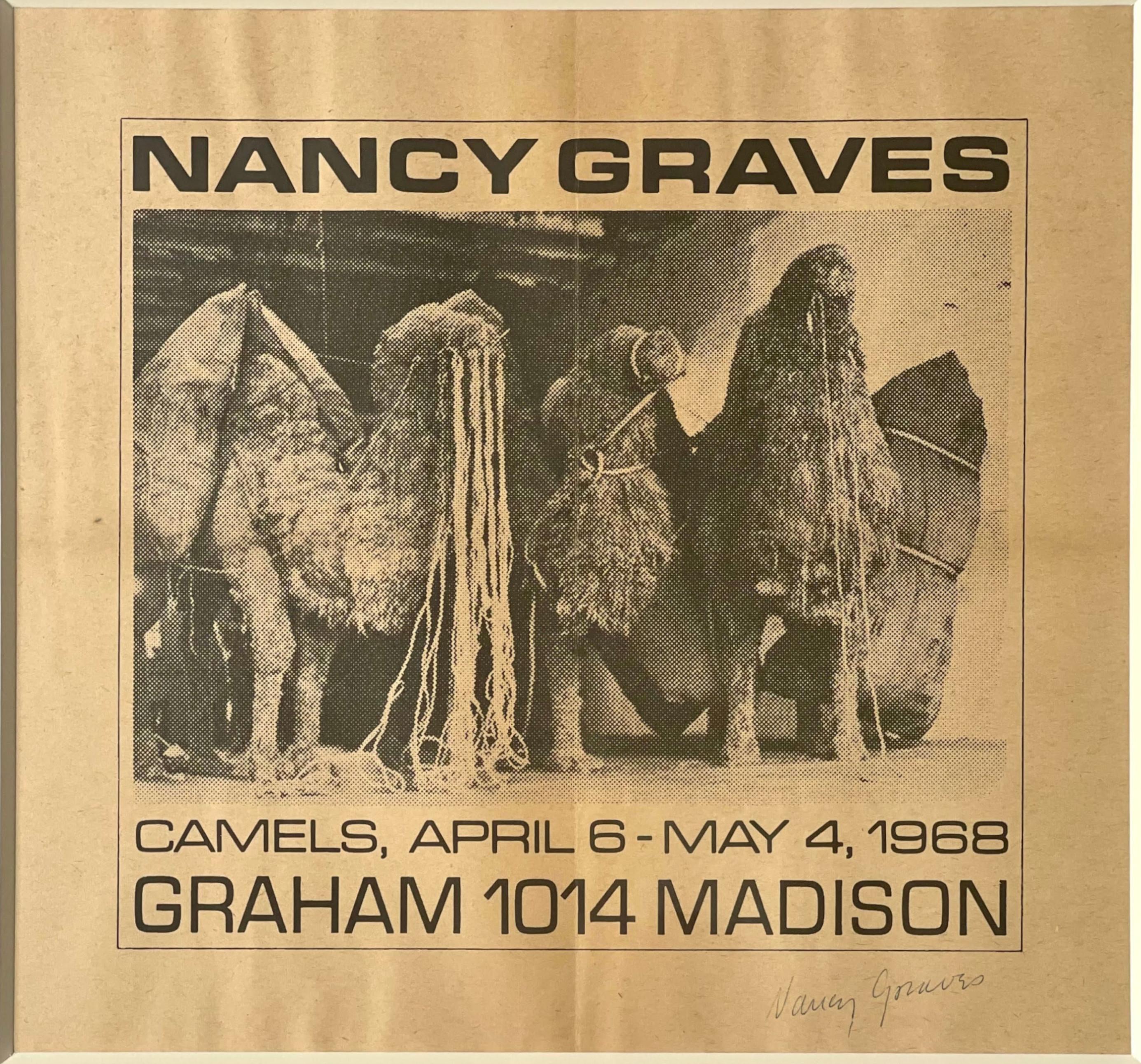 Affiche originale de la Graham Gallery (signée à la main par Nancy Graves) en vente 2