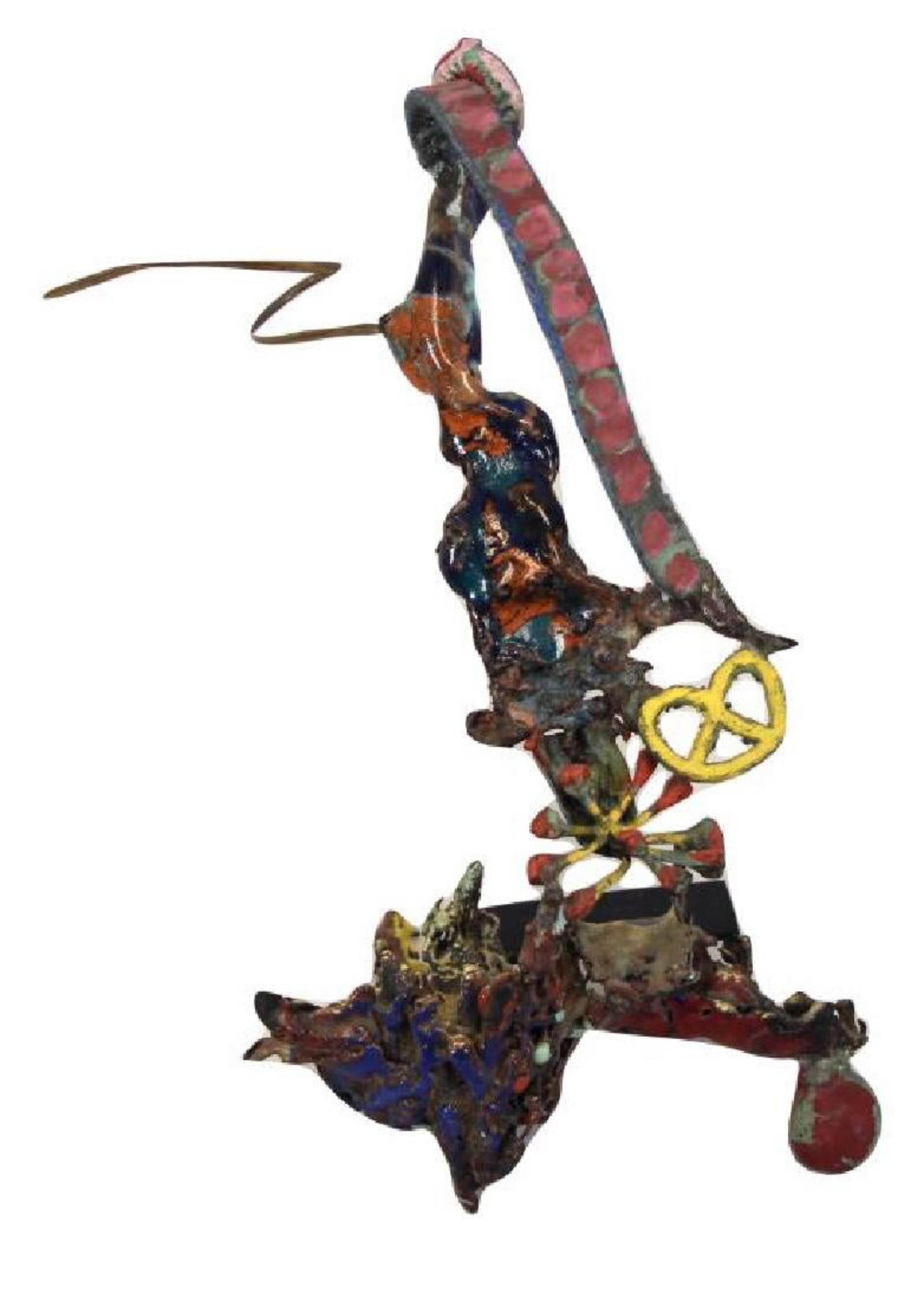 New York State Governor's Arts Award, unique signed painted bronze sculpture - Mixed Media Art by Nancy Graves