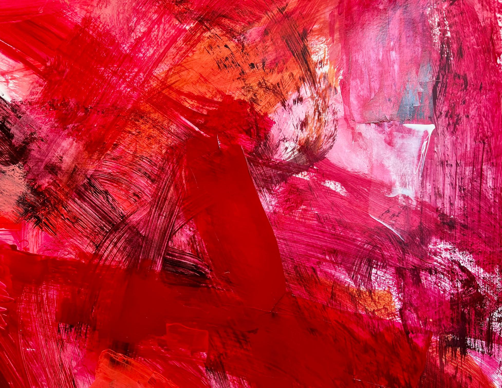Processo primario Rosso #2 - Painting Espressionismo astratto di Nancy Hillis