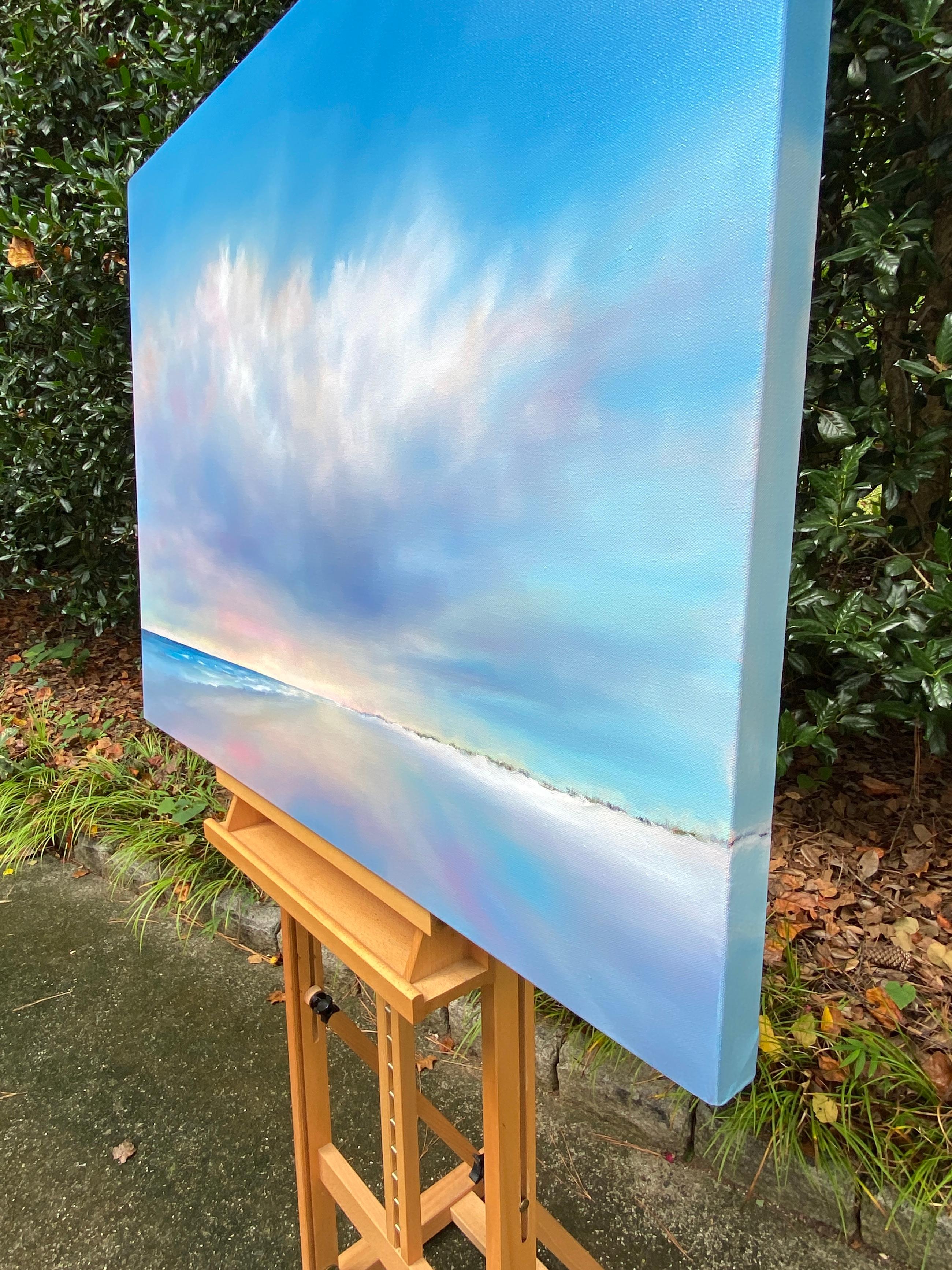 Nuage de plage, peinture à l'huile - Réalisme Art par Nancy Hughes Miller