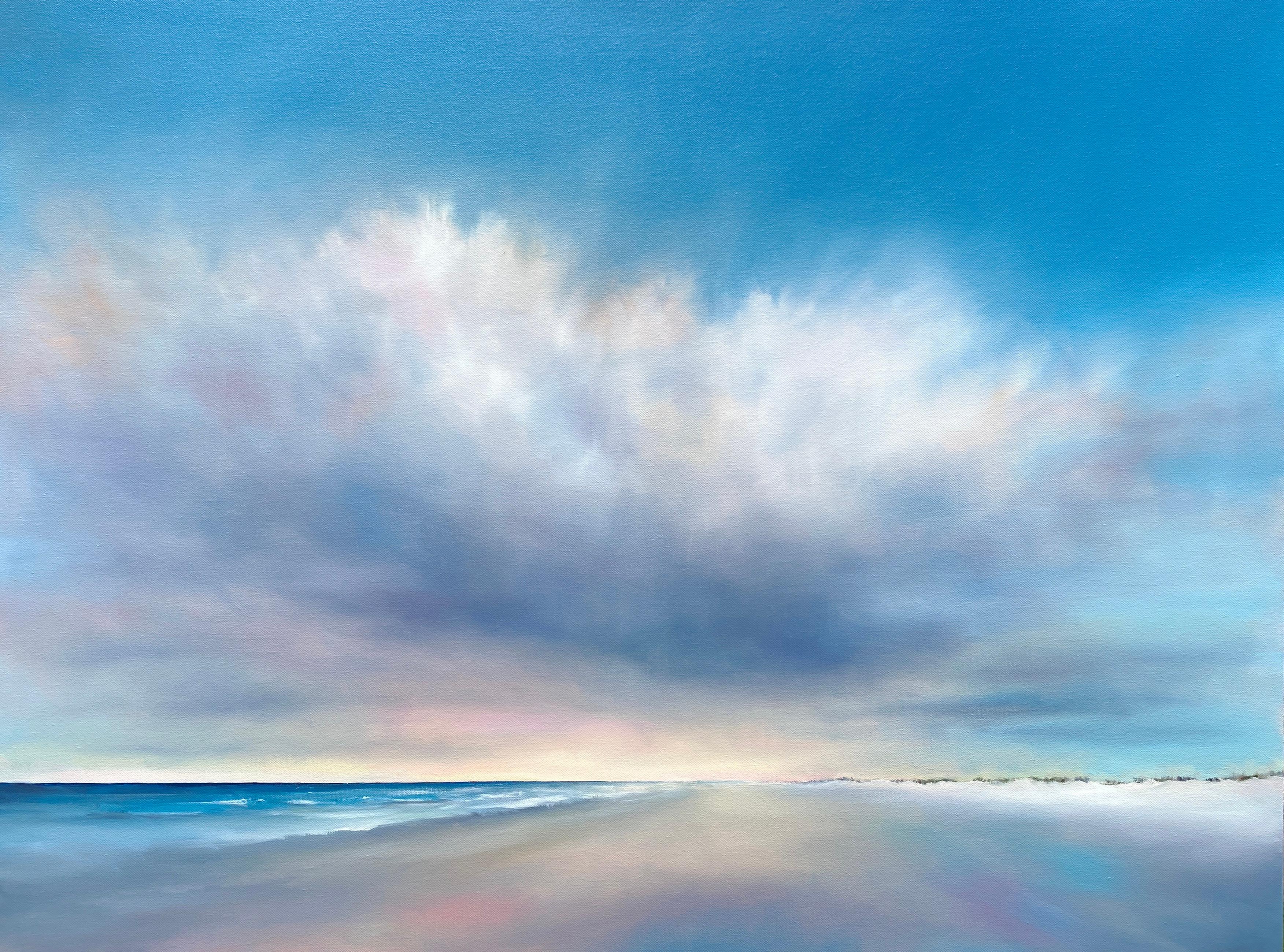 Nuage de plage, peinture à l'huile - Art de Nancy Hughes Miller