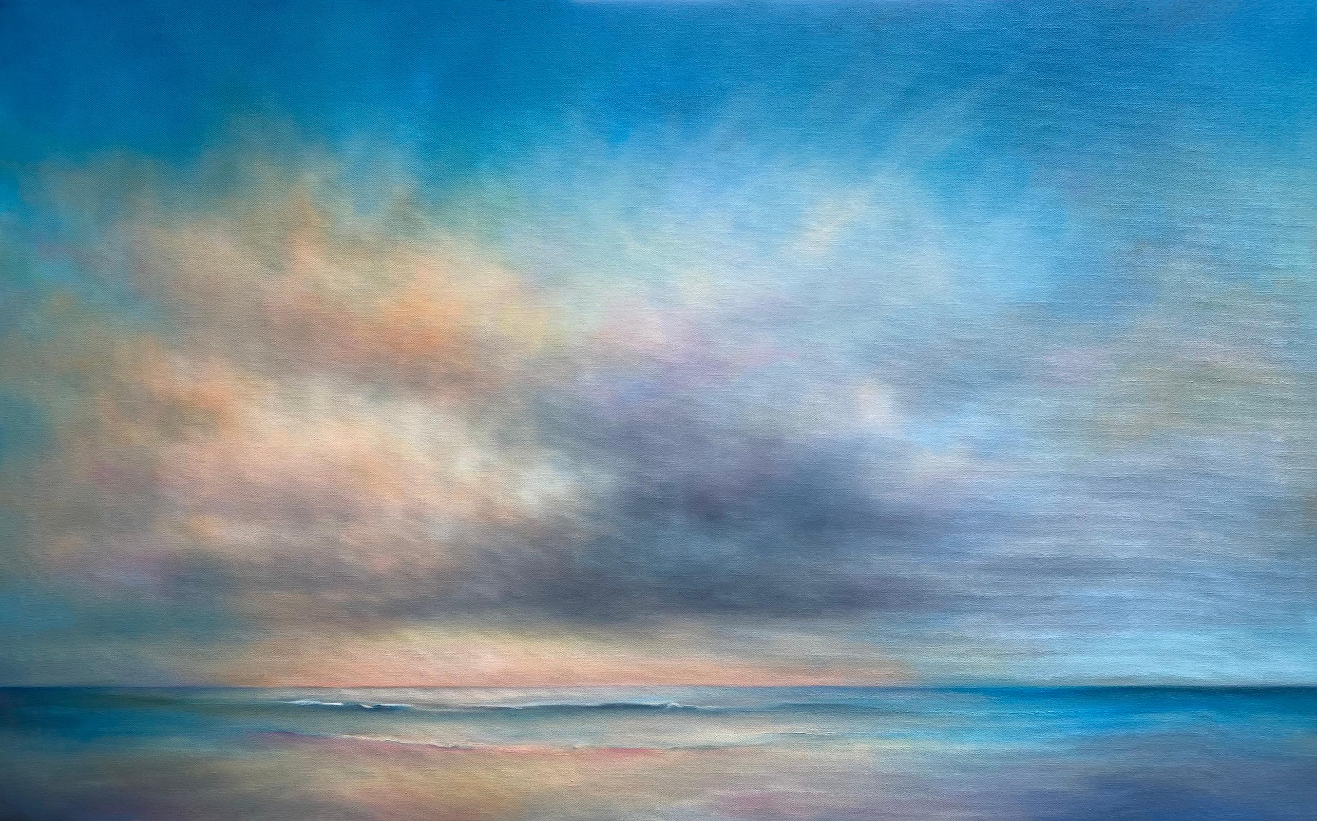 Nancy Hughes Miller Landscape Painting - Beach Cloudscape III, Oil Painting