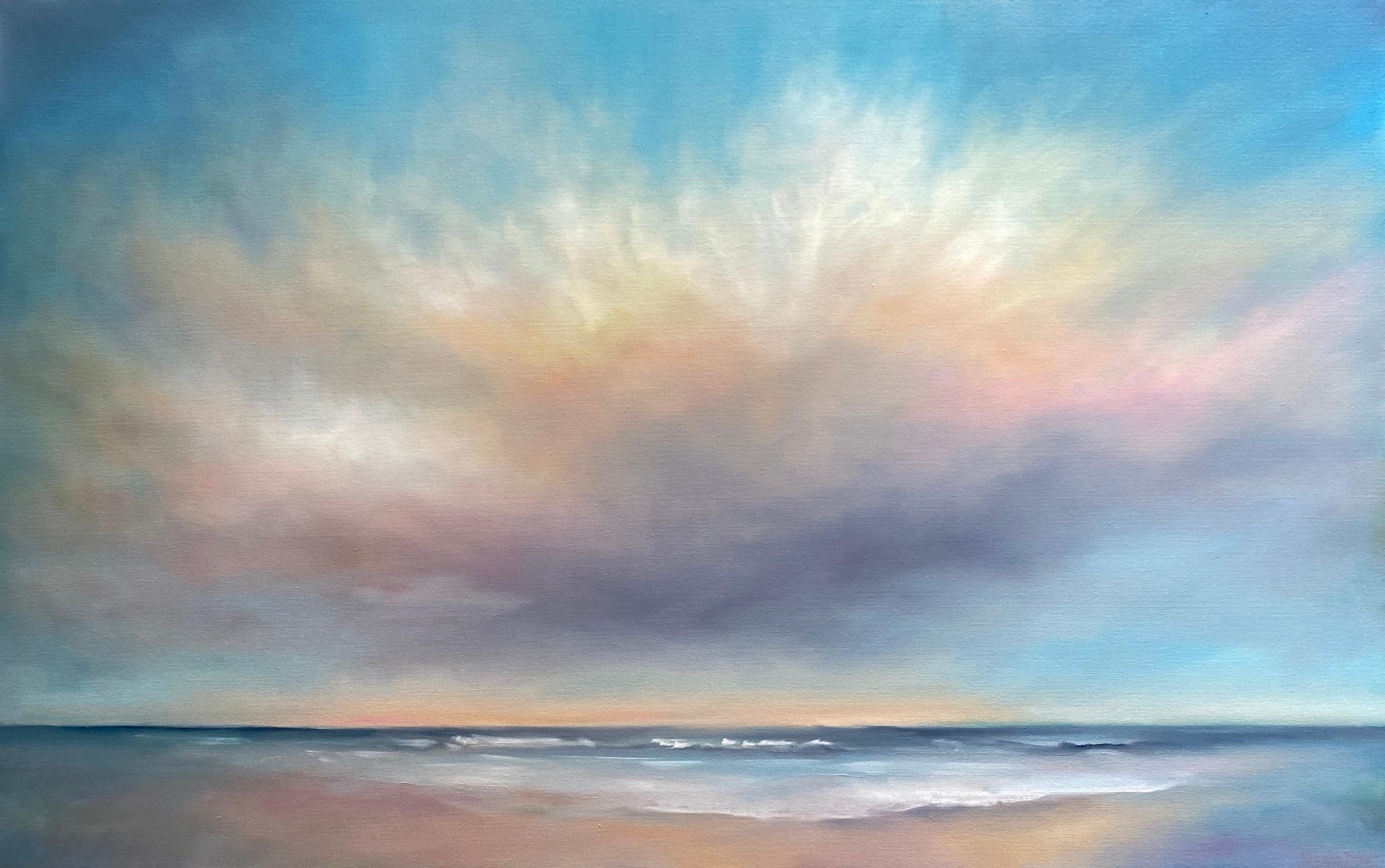 Beach Cloudscape VIII, Oil Painting - Art by Nancy Hughes Miller