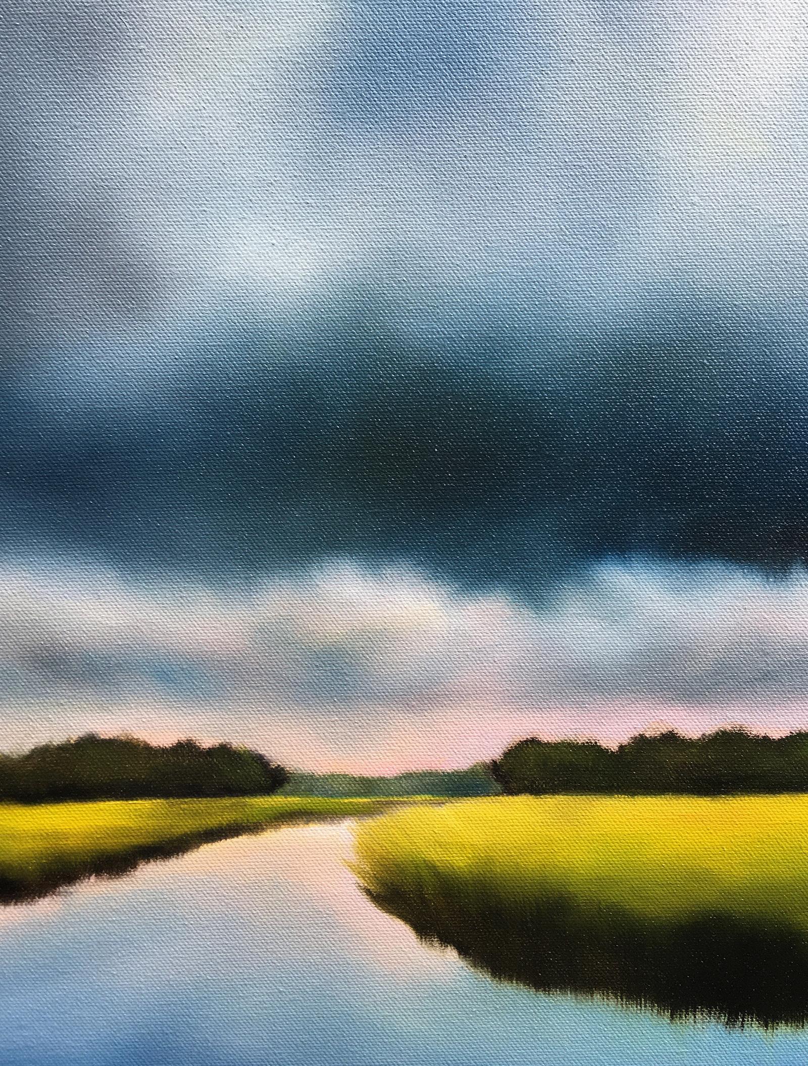 <p>Artist Comments<br />Coastal wetlands are a haven for wildlife, and to artist Nancy Hughes Miller, a place of endless inspiration. This painting features a moody sky with clouds in shades of blue floating over vibrant marsh grasses. 