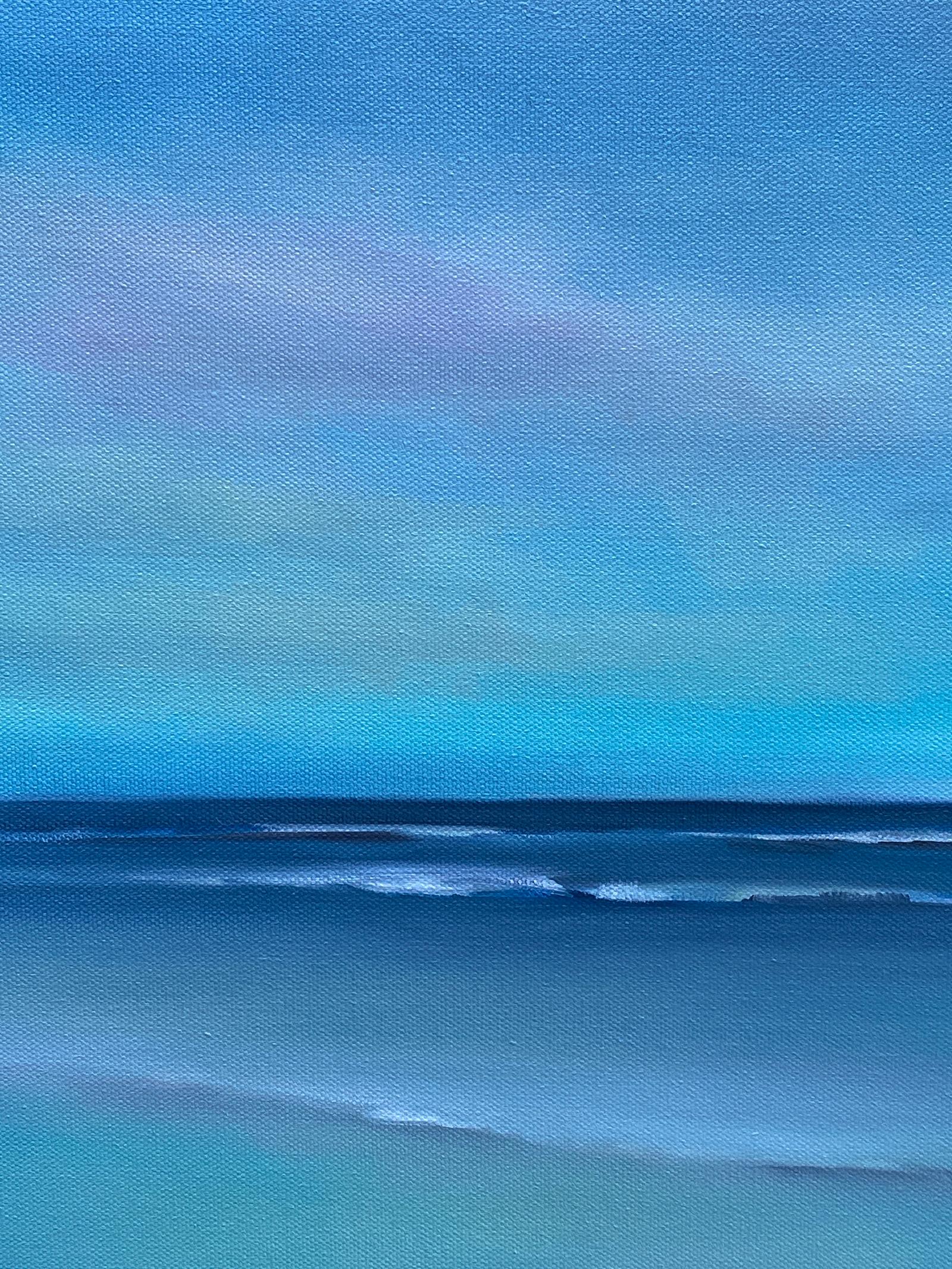 Blue Ocean Clouds, Oil Painting - American Realist Art by Nancy Hughes Miller