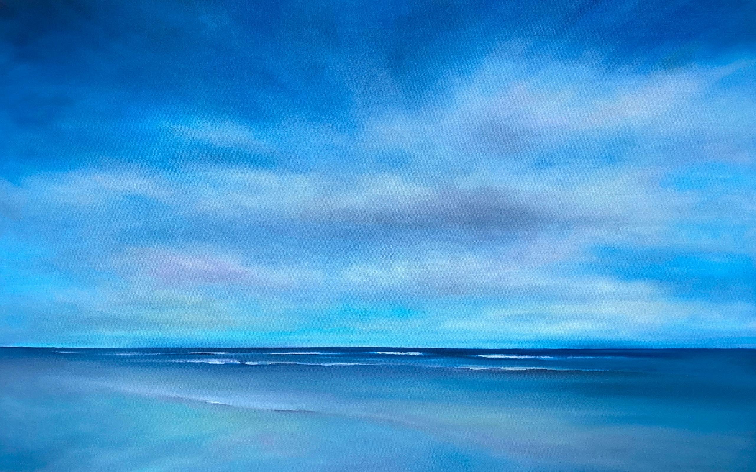 Blue Ocean Clouds, Oil Painting - Art by Nancy Hughes Miller