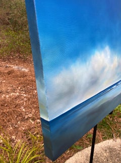 Blue Sky Beach Clouds, Oil Painting