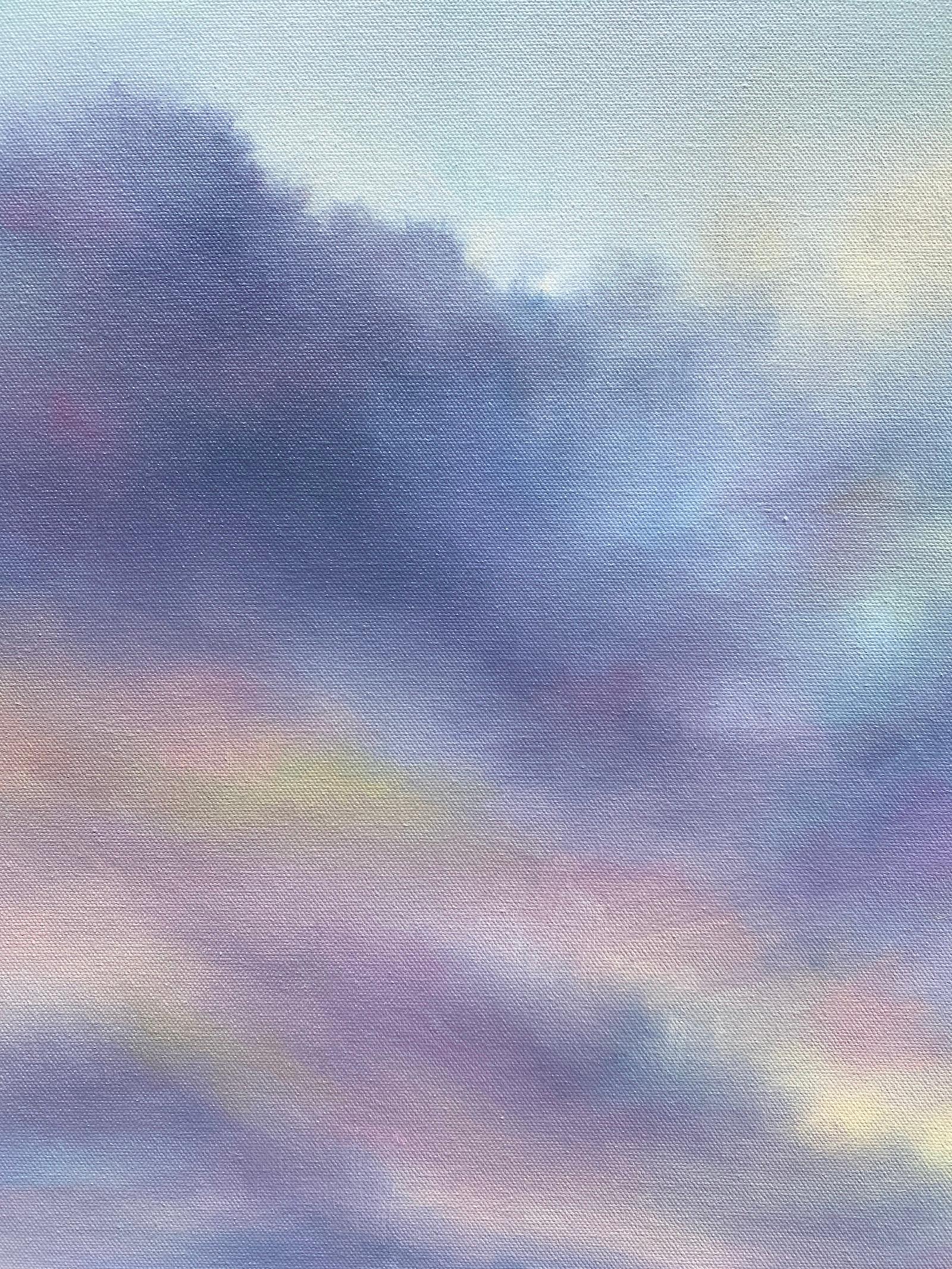 <p>Commentaires de l'artiste<br>Une verdure luxuriante et des nuages violets et rêveurs créent une atmosphère paisible au-dessus d'une zone humide côtière. À l'aube, la scène dégage une beauté sereine alors qu'un subtil soupçon de lumière solaire