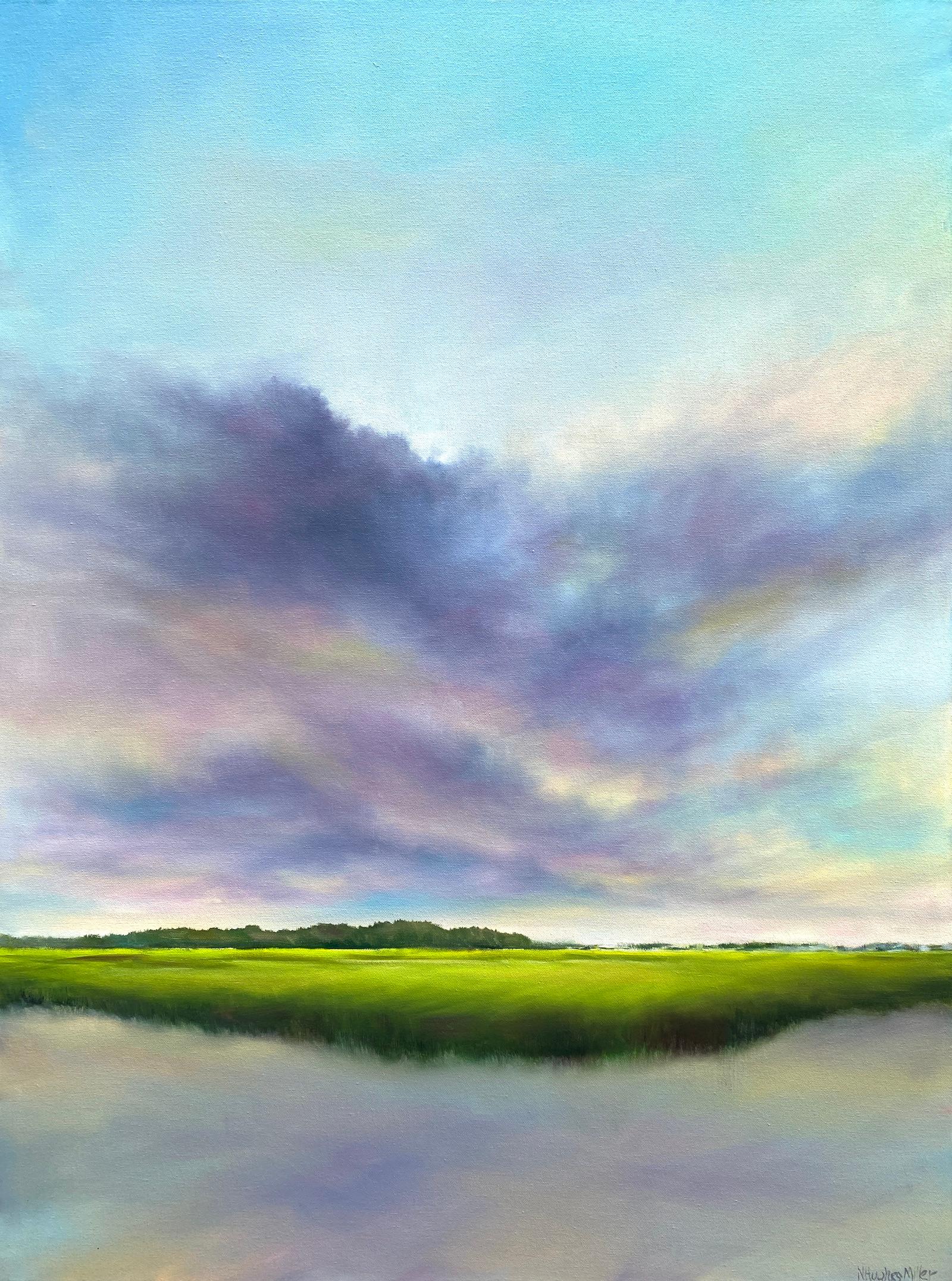 Nancy Hughes Miller Landscape Painting - Marsh at Dawn, Oil Painting