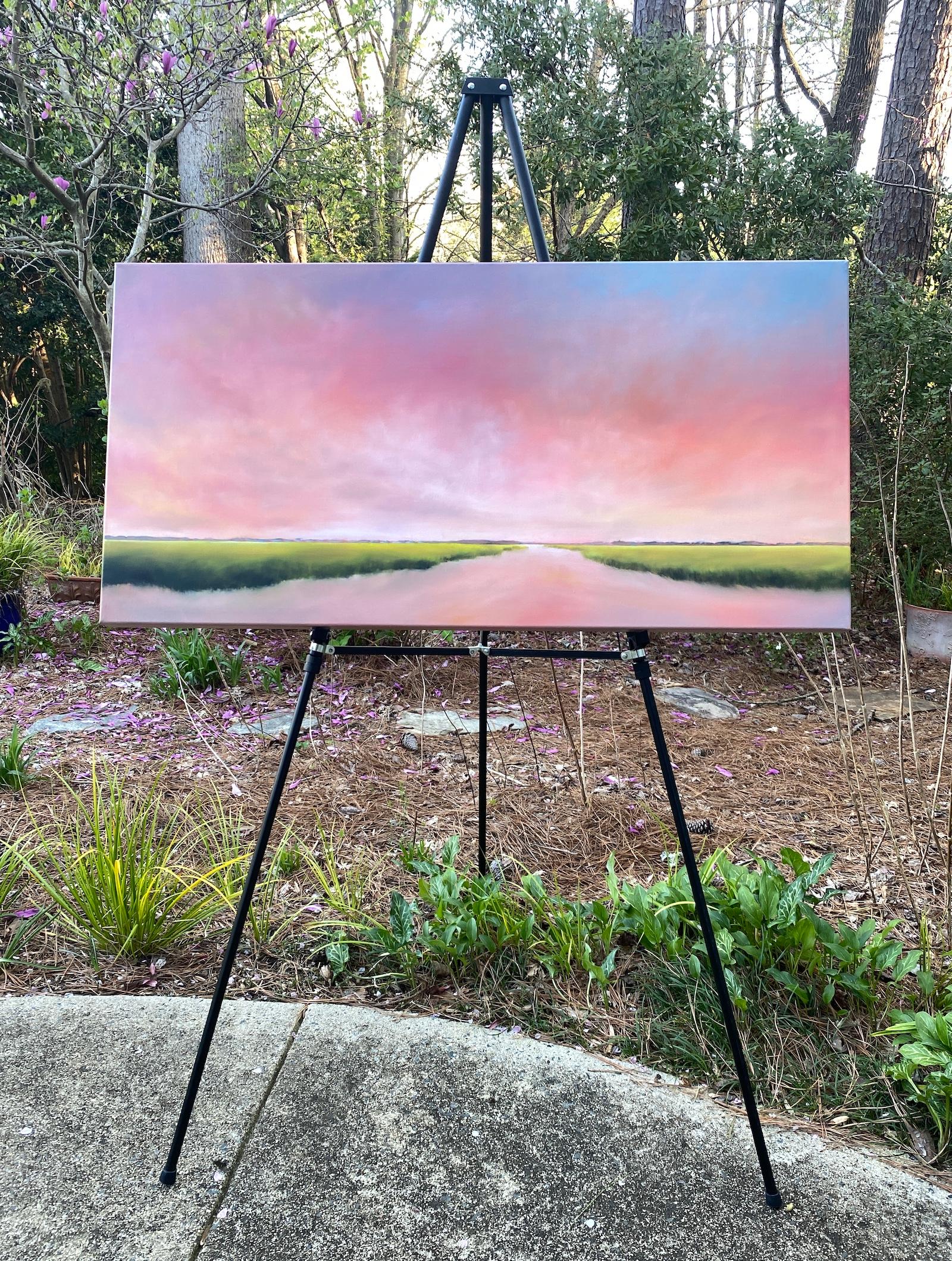 Marsh at Sunset, Oil Painting - American Realist Art by Nancy Hughes Miller