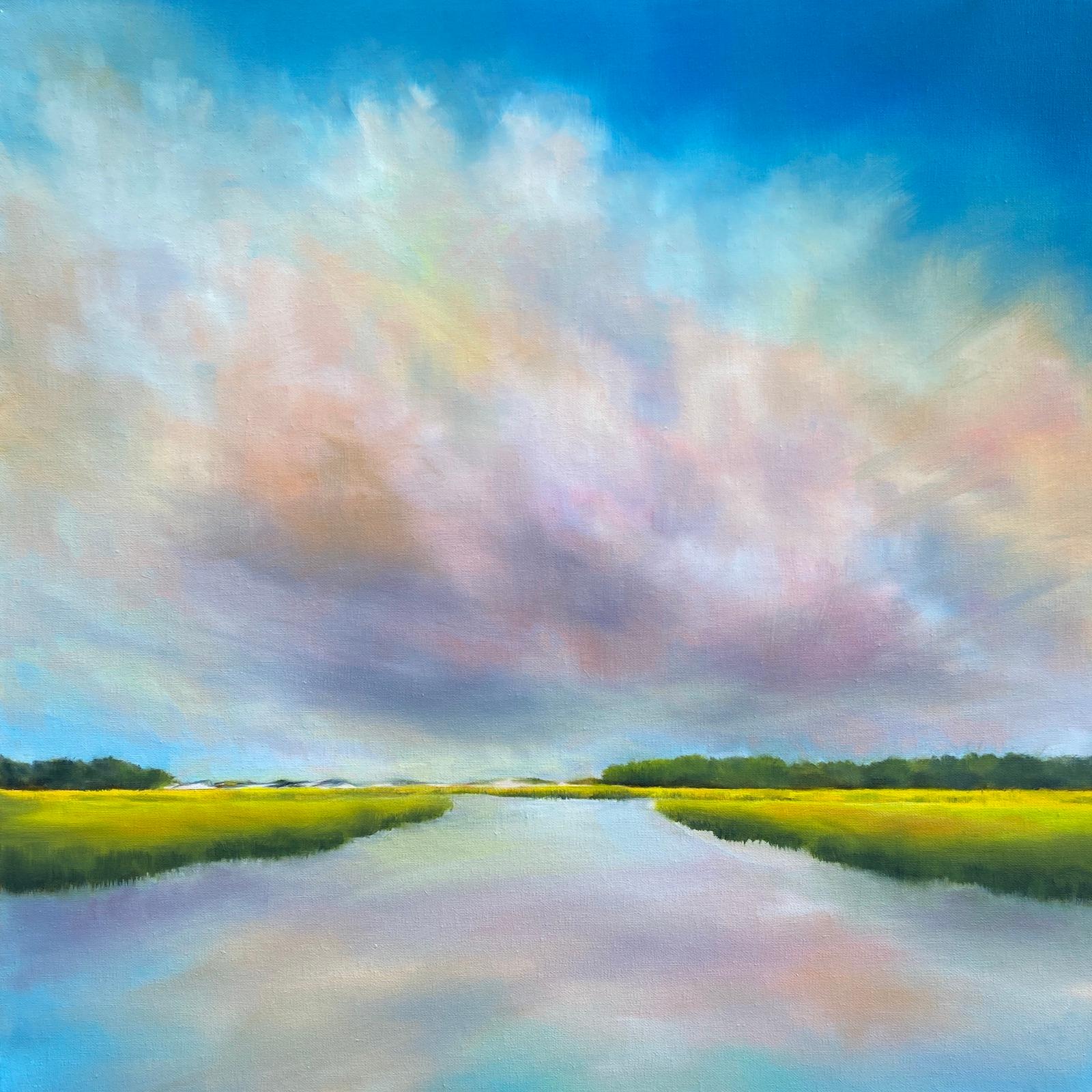 Nancy Hughes Miller Landscape Painting – Sumpfwolke Farben, Ölgemälde