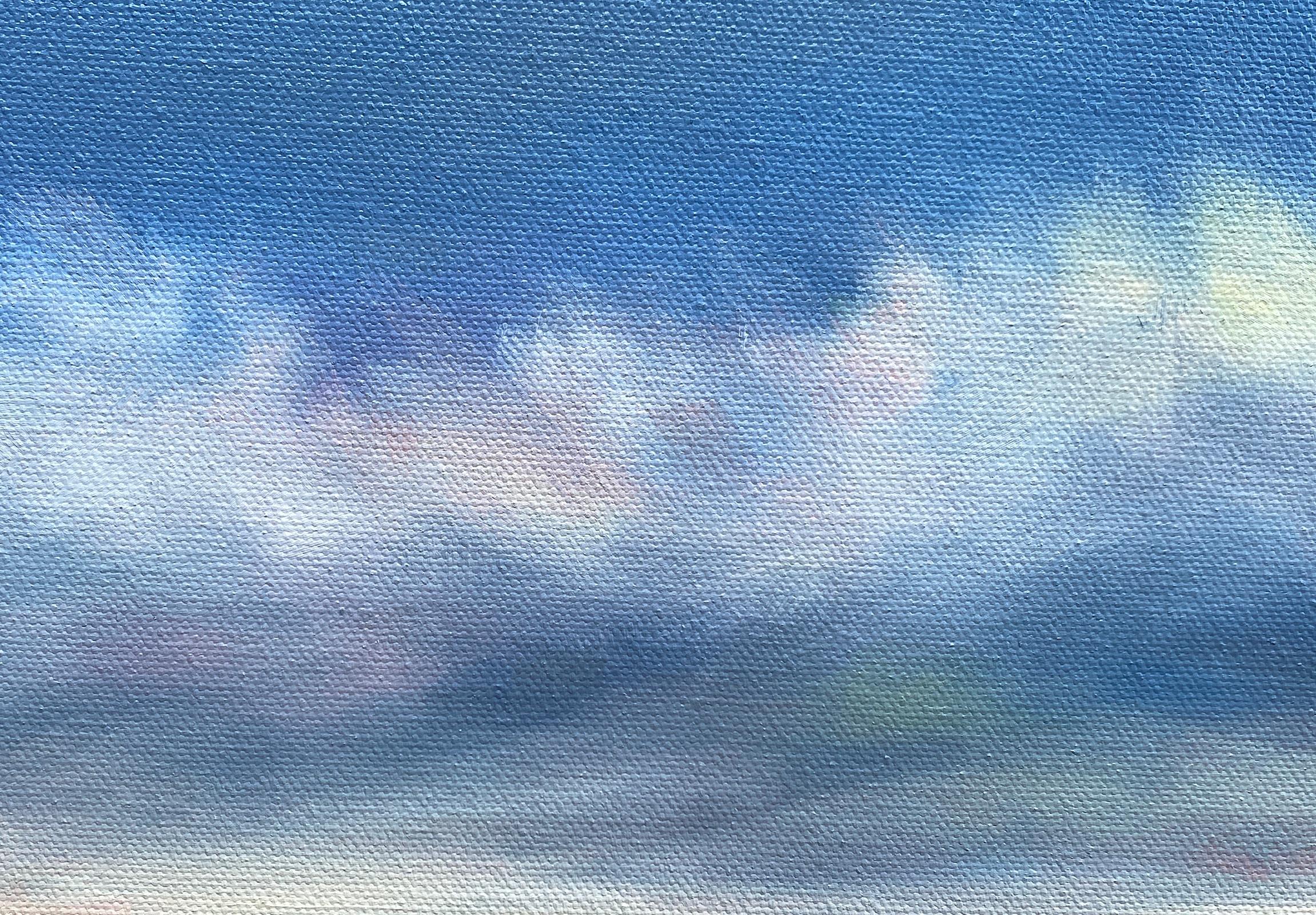 Nuvole della spiaggia al chiaro di luna, pittura a olio 1