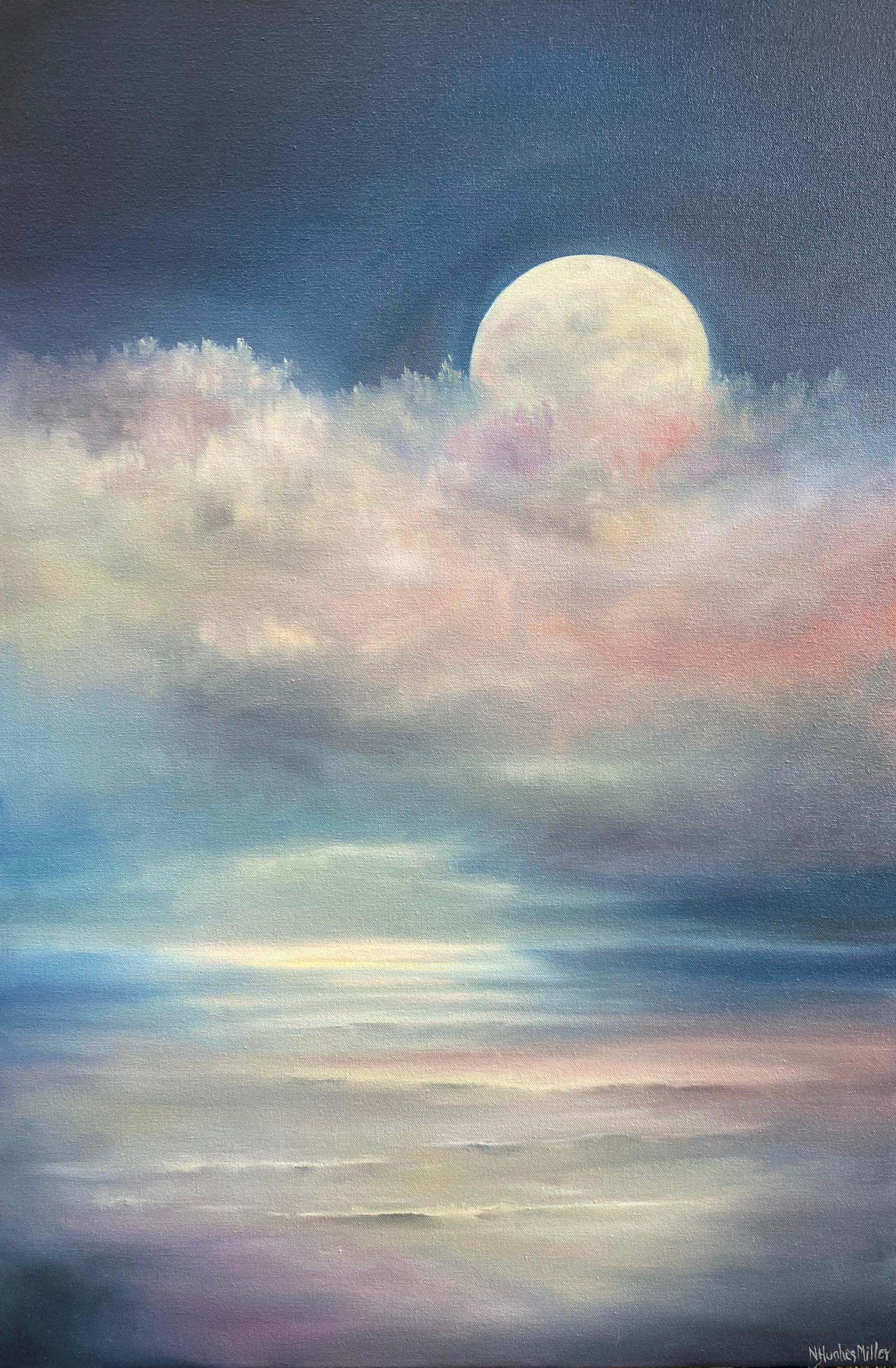 Moonlit Sea, Oil Painting - Art by Nancy Hughes Miller