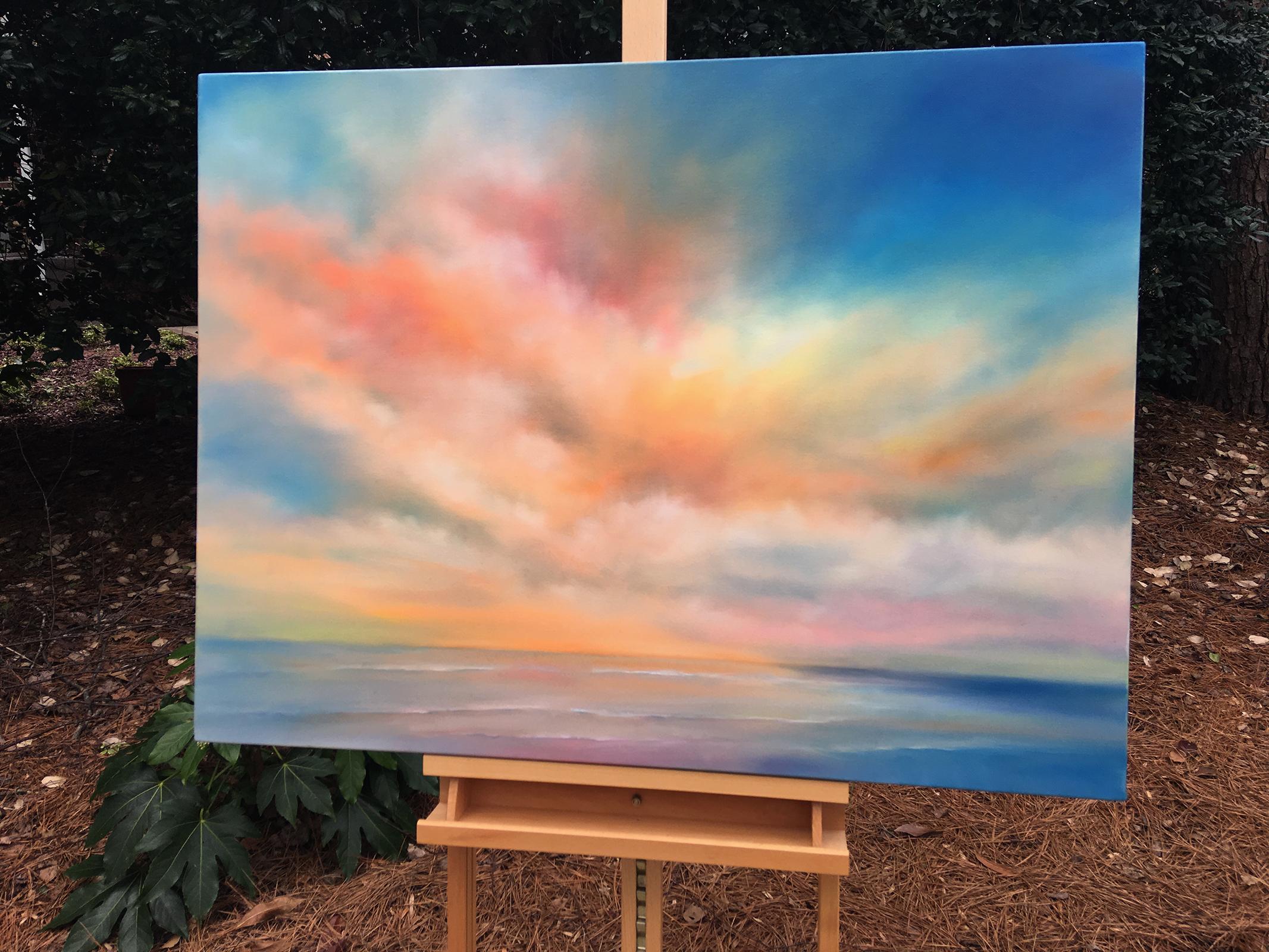 Shoreline Sky - Contemporary Painting by Nancy Hughes Miller