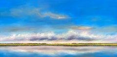Waterway Marsh Clouds, Oil Painting