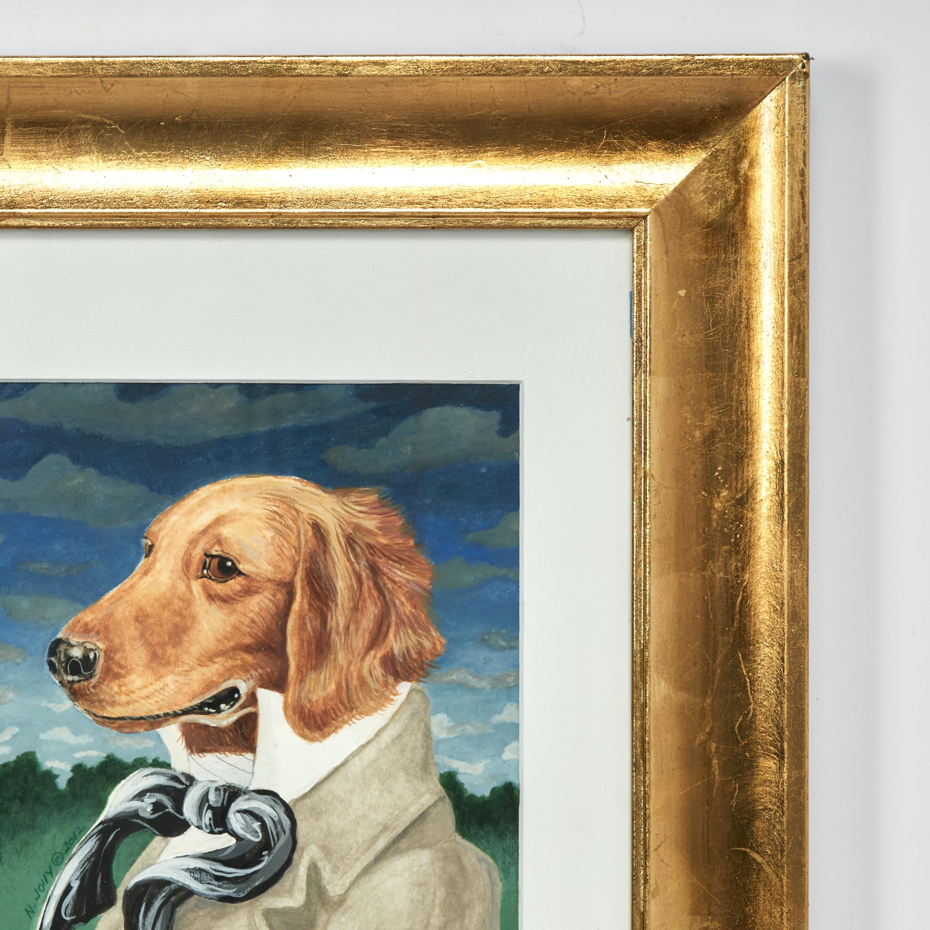 Satz von sechs Gemälden von Hunden in menschlicher Kleidung von Nancy Jolly im Angebot 3