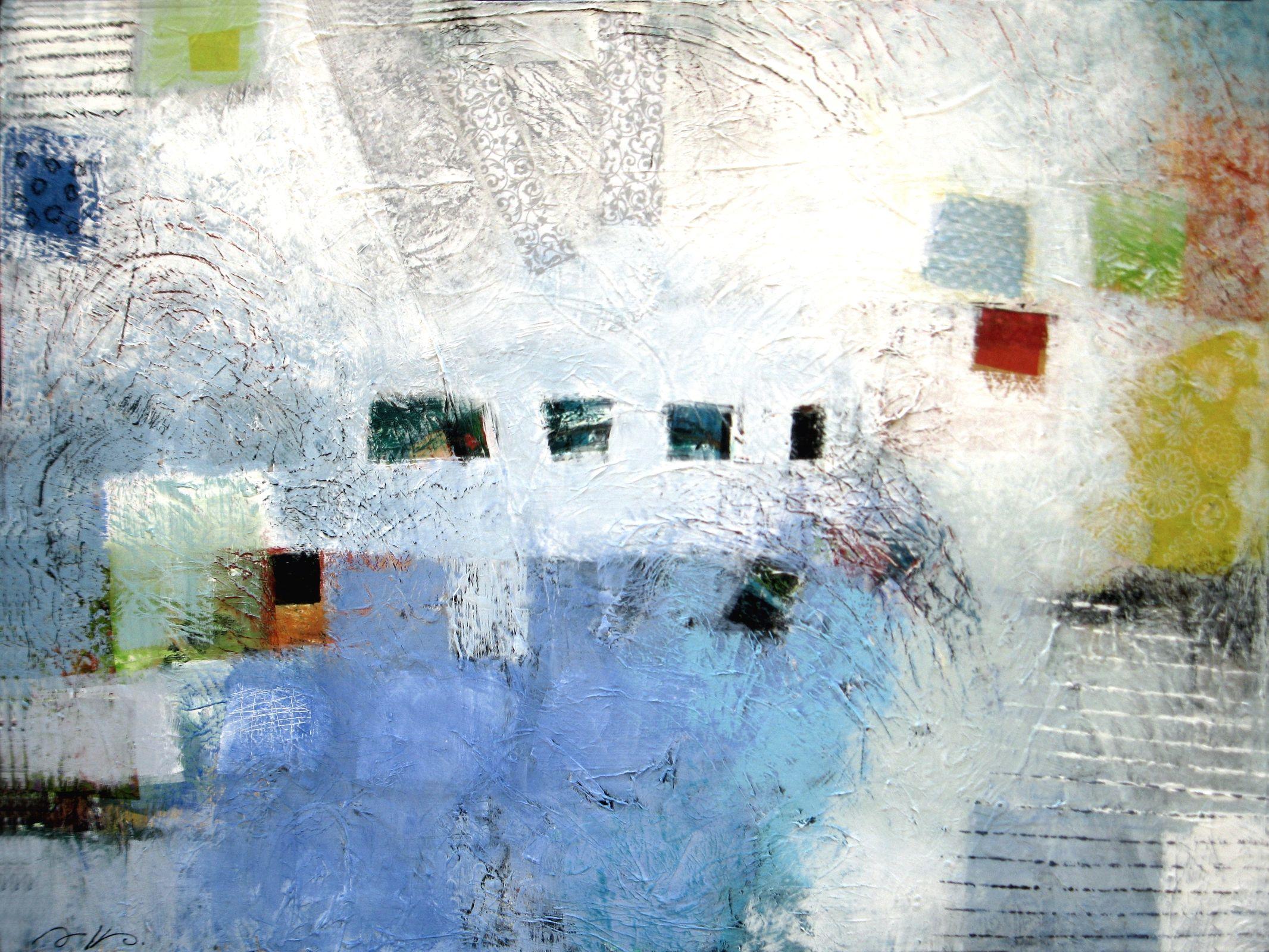 Abstract Painting de Nancy Kramp - Geografía, Pintura, Acrílico sobre lienzo