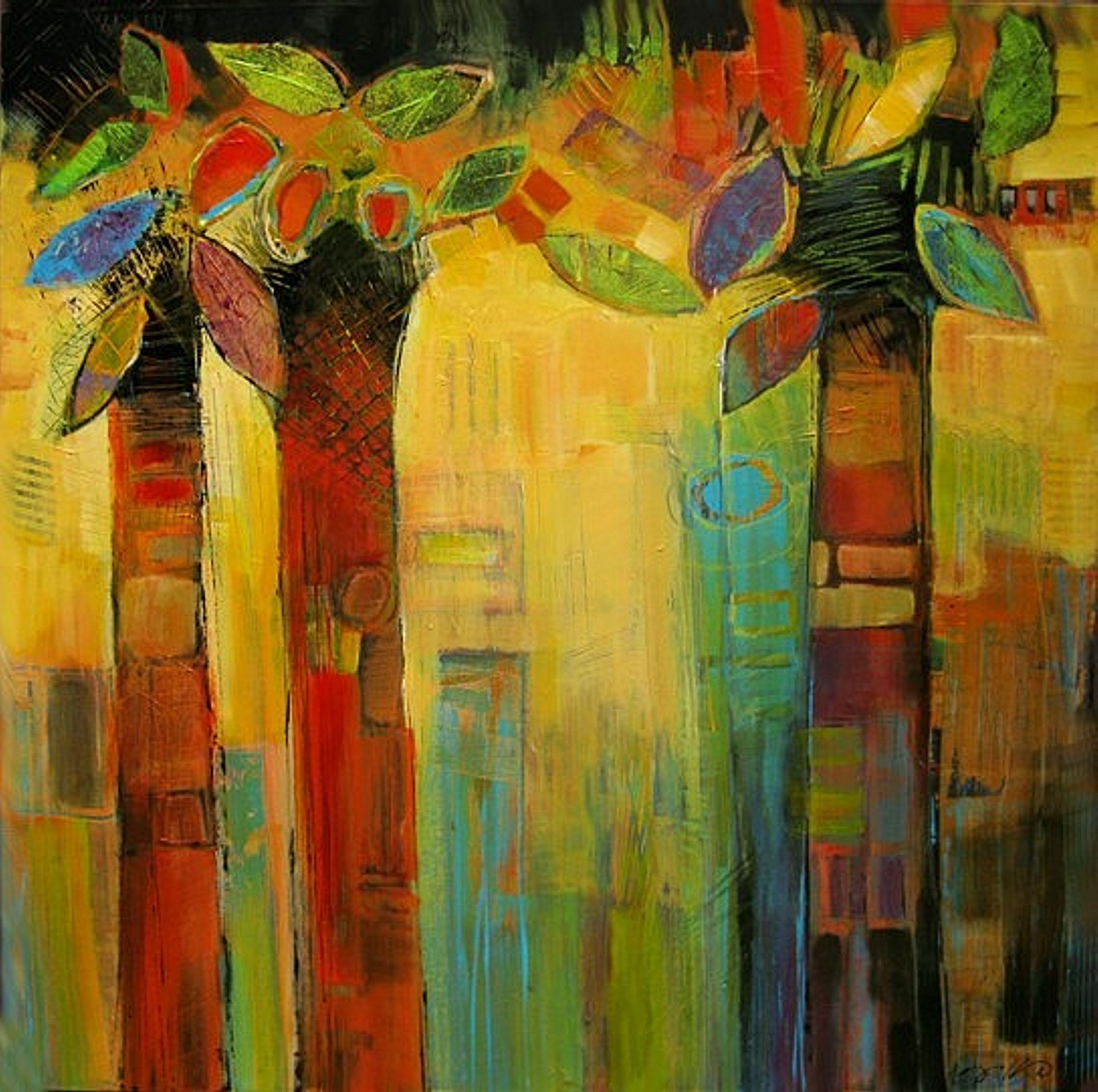 Abstract Painting di Nancy Kramp - Oahu, Pittura, Acrilico su tela