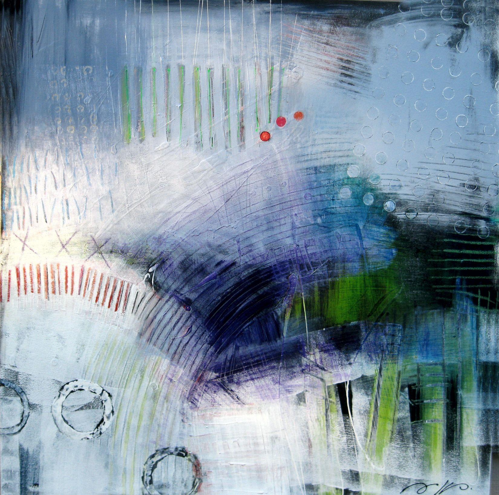 Abstract Painting de Nancy Kramp - Fuera, Pintura, Acrílico sobre lienzo