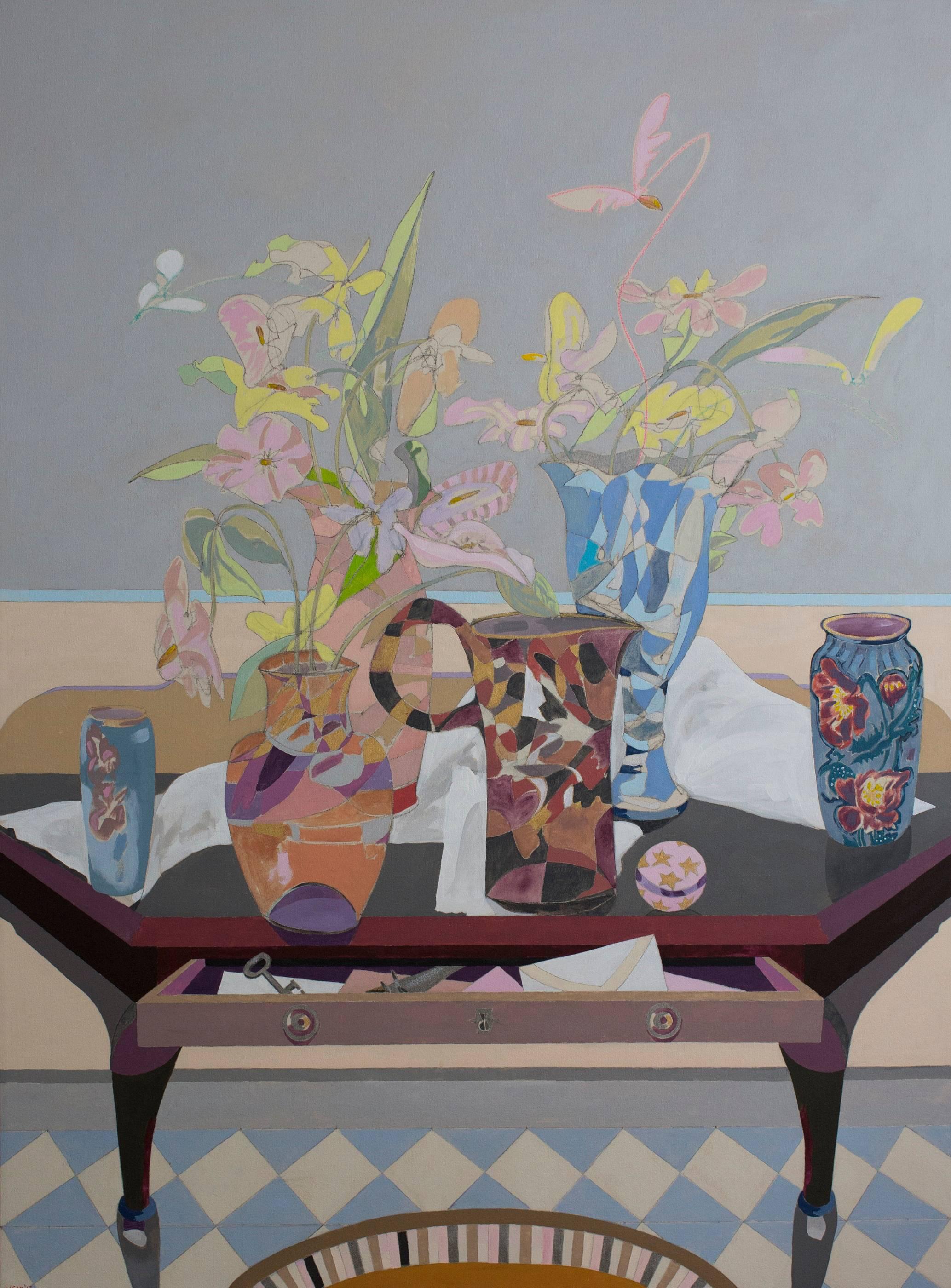 Nancy Lasar Still-Life Painting - Harlequin - Still Life painting