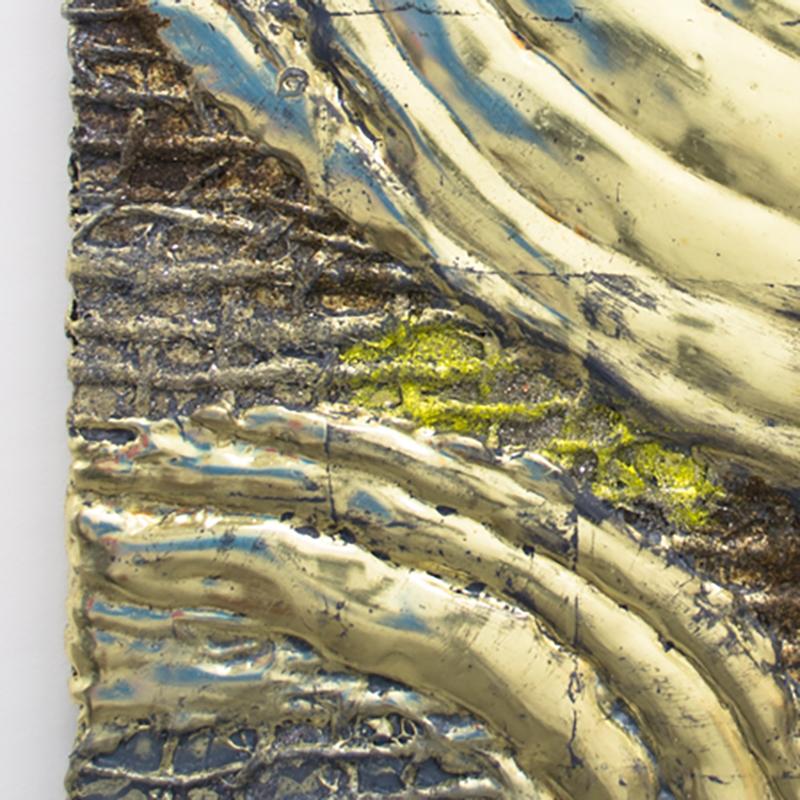 Lemon Gold Relief - Painting by Nancy Lorenz