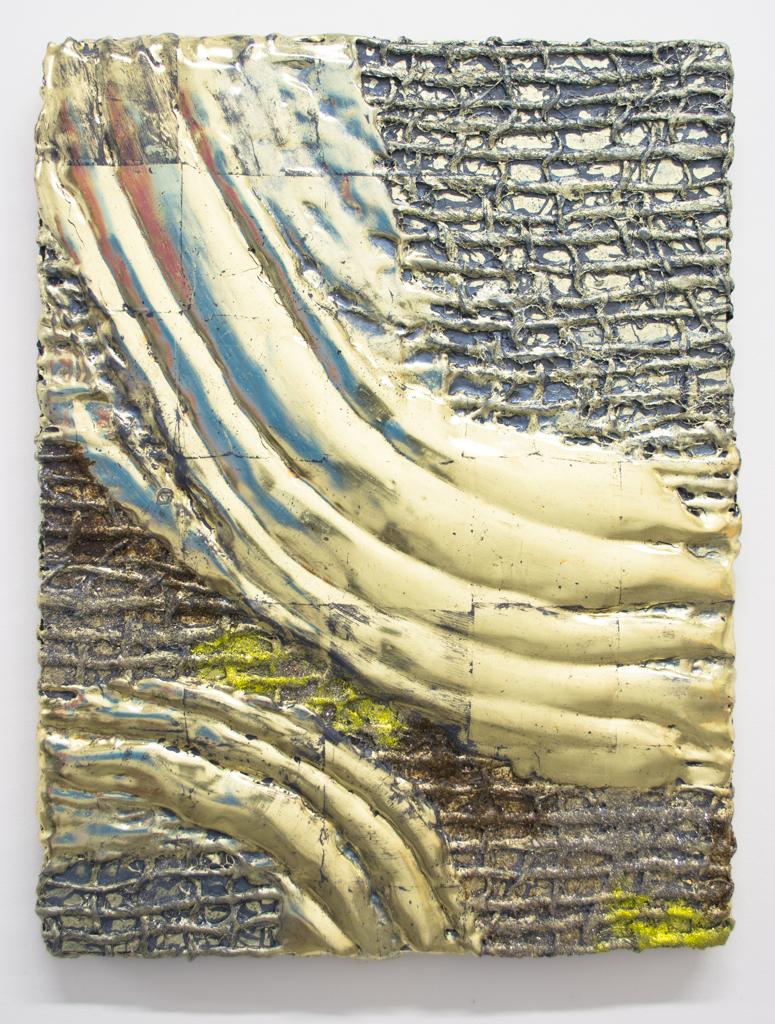 Nancy Lorenz Abstract Painting - Lemon Gold Relief