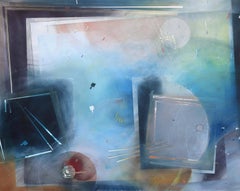 Space Bound, Large-Scale Gouache & Mixed Media Abstract, Signed