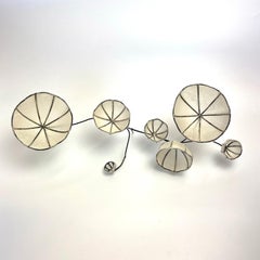 Cups "D" -  Japanese Paper and Brass, Abstract Wall Sculpture