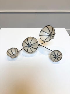 Cups "I" - Japanese Paper and Brass, Abstract Wall Sculpture