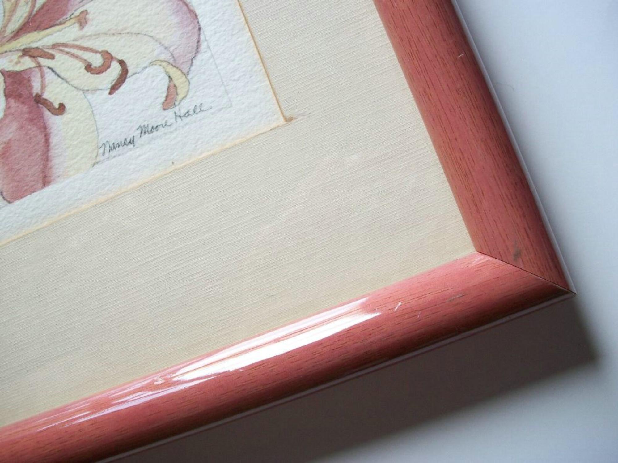NANCY MOORE HALL – botanisches Aquarellgemälde über Graphit – ca. 1980er Jahre (20. Jahrhundert) im Angebot
