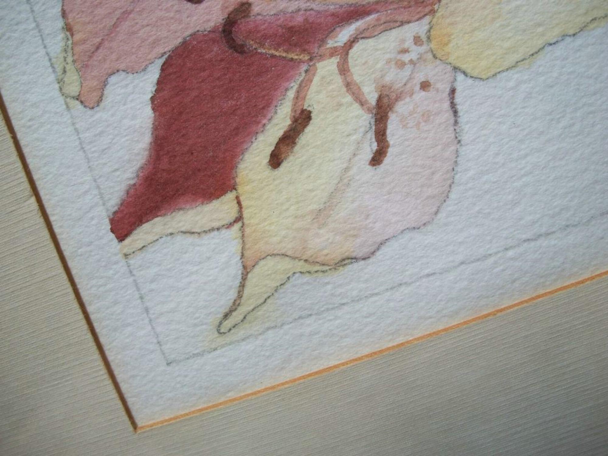 NANCY MOORE HALL – botanisches Aquarellgemälde über Graphit – ca. 1980er Jahre im Angebot 1