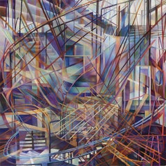 Contemporary Abstract Painting, Oil on Canvas Mounted on Panel, Framed