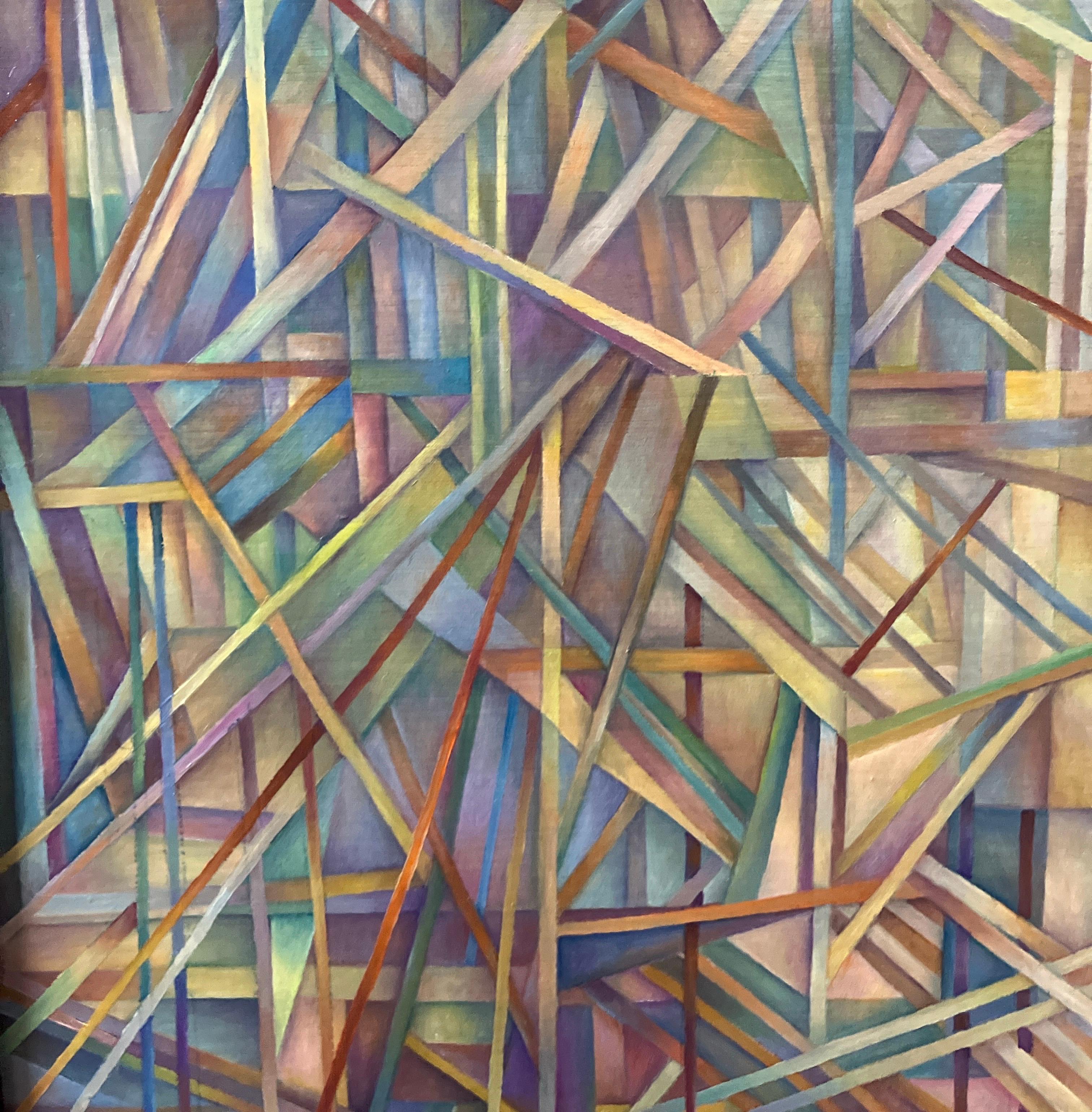 Peinture à l'huile géométrique contemporaine, encadrée, toile montée sur panneau

Nancy Newman Rice est née à New York et a étudié à l'université Cornell et �à l'université de Washington, où elle a obtenu une licence en beaux-arts avec mention et une