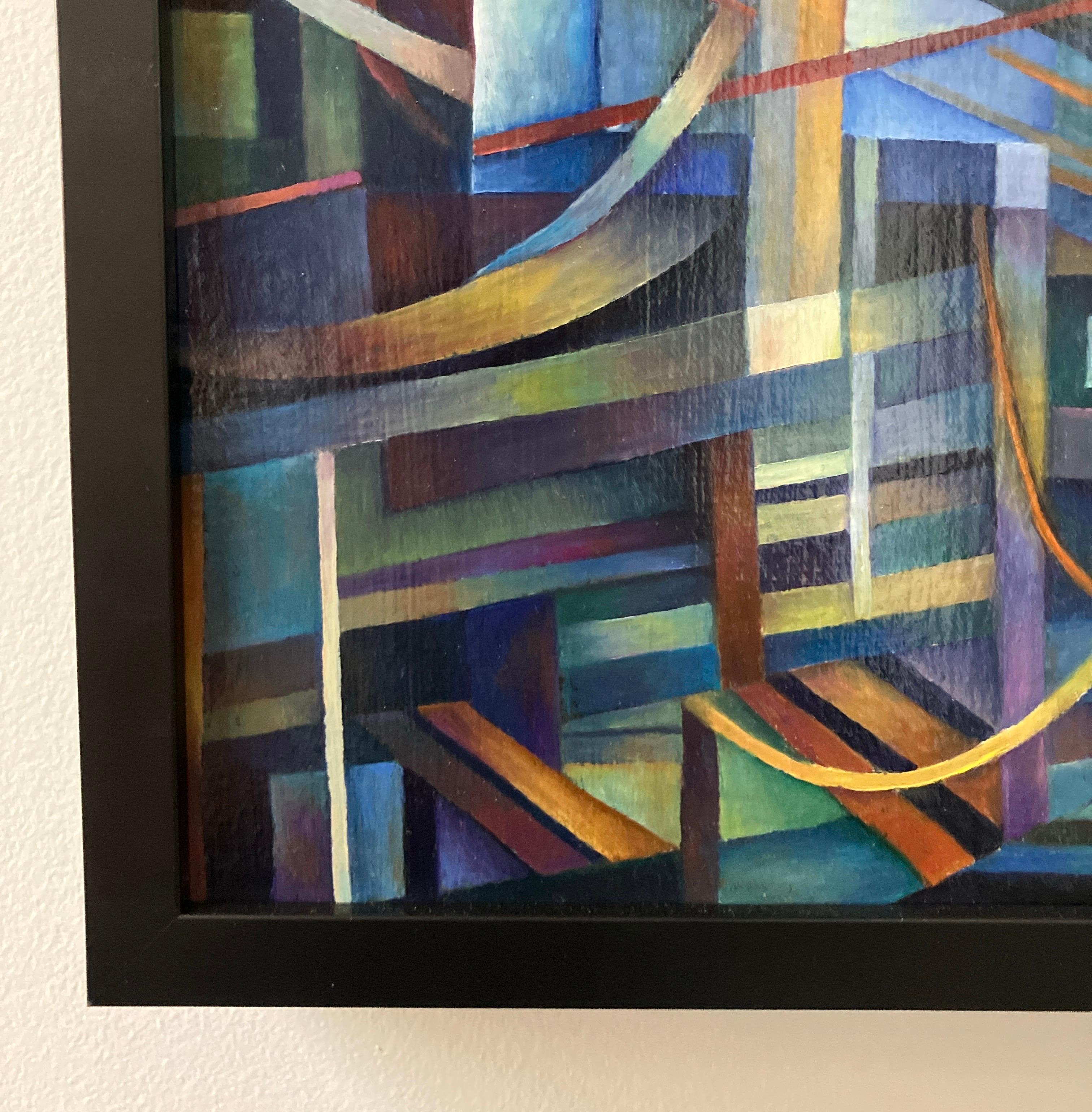 Peinture à l'huile contemporaine sur toile, montée sur panneau, encadrée, architecture

Nancy Newman Rice est née à New York et a étudié à l'université Cornell et à l'université de Washington, où elle a obtenu une licence en beaux-arts avec mention