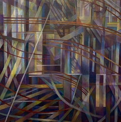 "Impenetrable Space", Contemporary, Abstract, Oil Painting, Canvas on Board (peinture à l'huile, toile sur panneau)