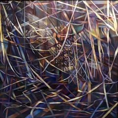 Used "Ribbons and Ruins",  Contemporary, Abstract, Oil Painting, on Canvas, Framed