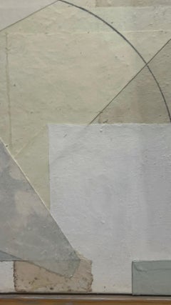 Neutral Abstract Rain Paper on Canvas Painting