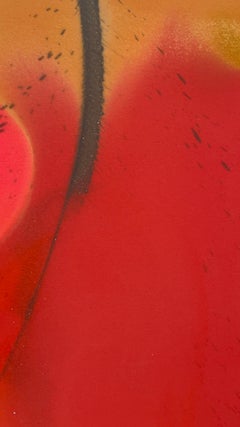 Pink and Orange Colorful Abstract Contemporary Landscape Painting