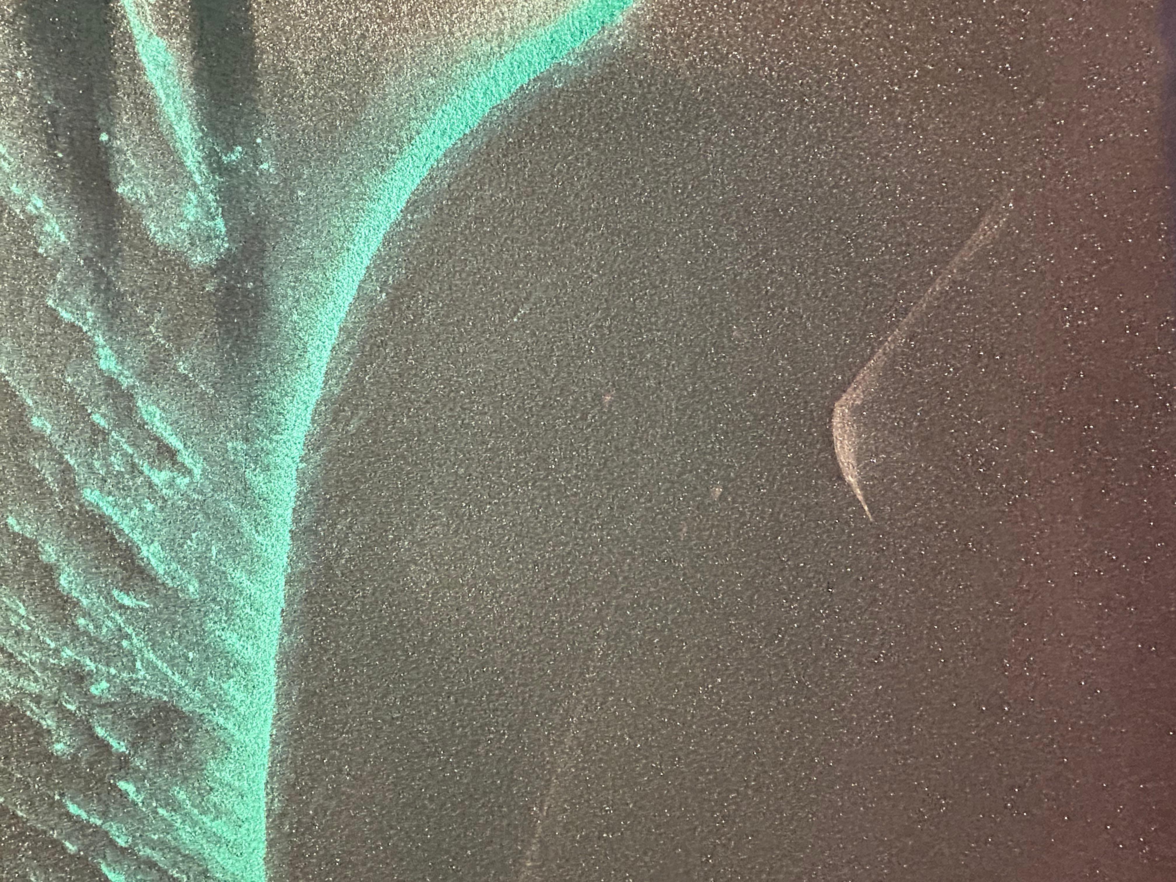 Zeitgenössische abstrakte Eisenglimmer-Malerei (Schwarz), Abstract Painting, von Nancy Pantirer