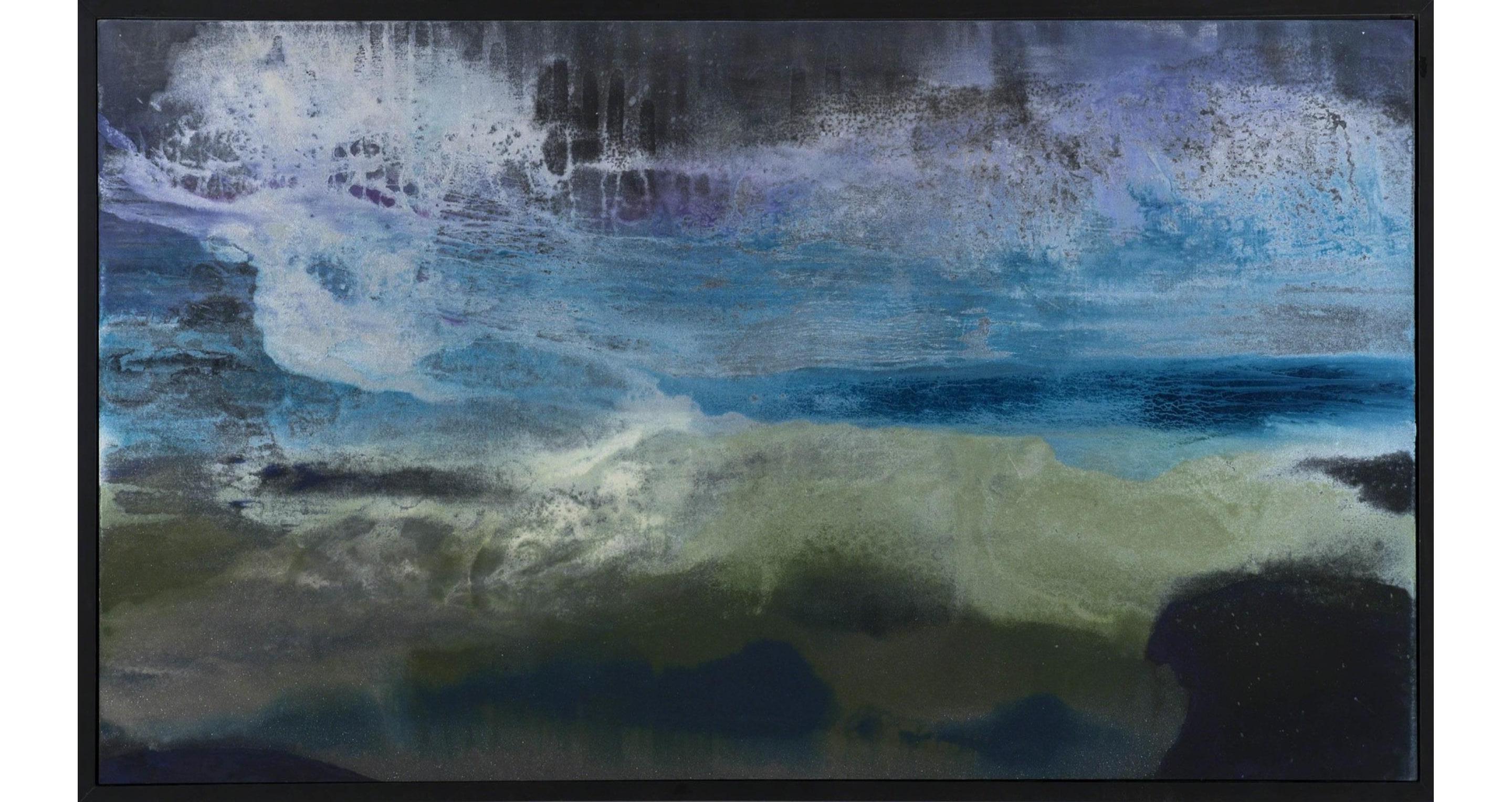 Abstract Painting di Nancy Pantirer - Mezzanotte in spiaggia: Pittura astratta contemporanea