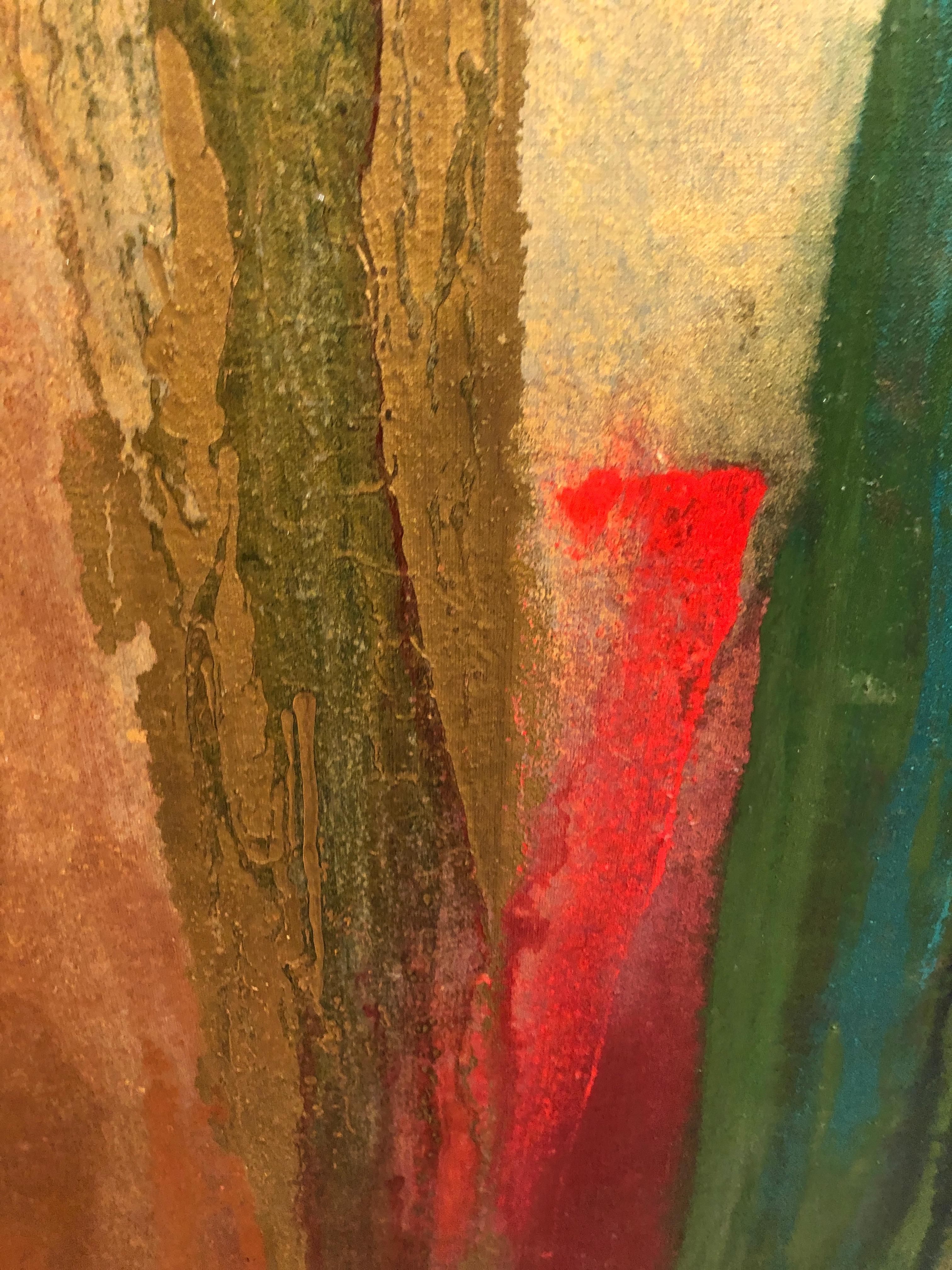 Couch Piece: Zeitgenössisches abstraktes Acrylgemälde (Grau), Abstract Painting, von Nancy Pantirer