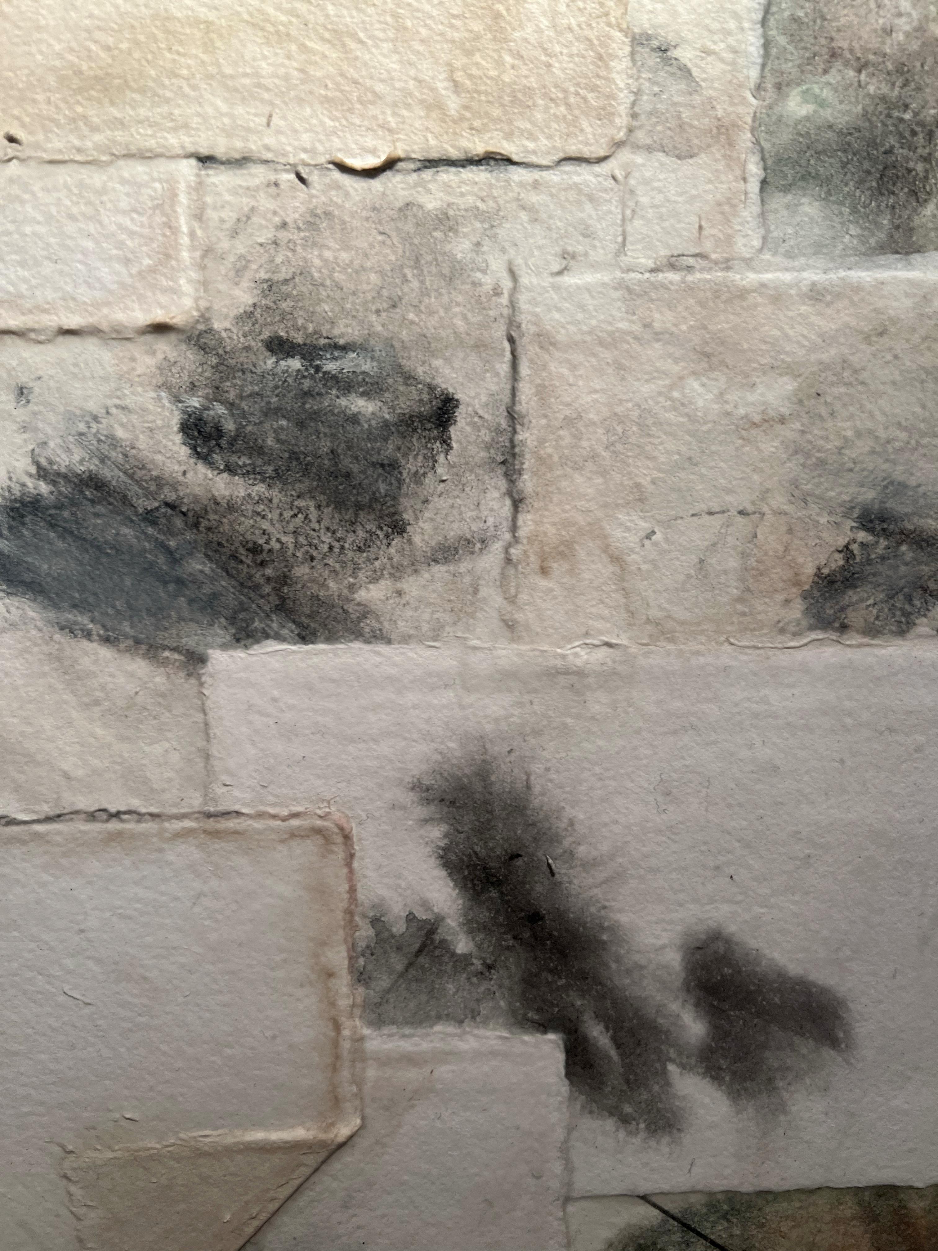 Indagine sulla pioggia 2 - Abstract Painting Grigio di Nancy Pantirer