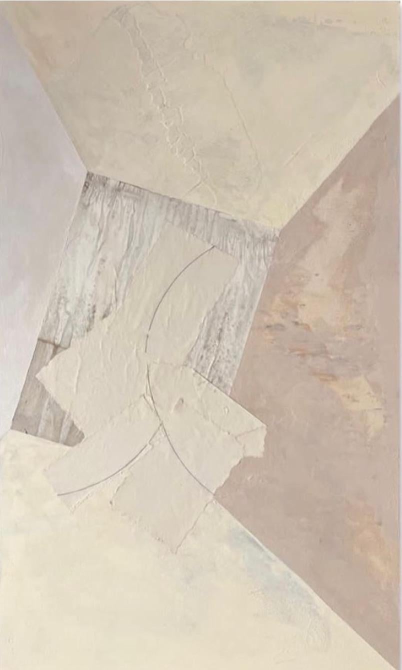 Abstract Painting di Nancy Pantirer - Unfinished Business: Collage a tecnica mista e pittura acrilica su tela