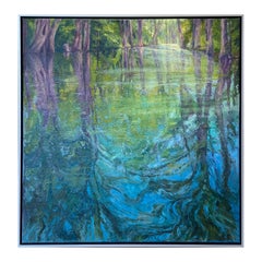 "Cypress Creek" Contemporary Naturalistic River Landscape Nature Painting