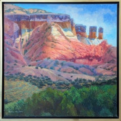 "Red Rock Plateau" Pittura naturalistica contemporanea di paesaggio montano Nature